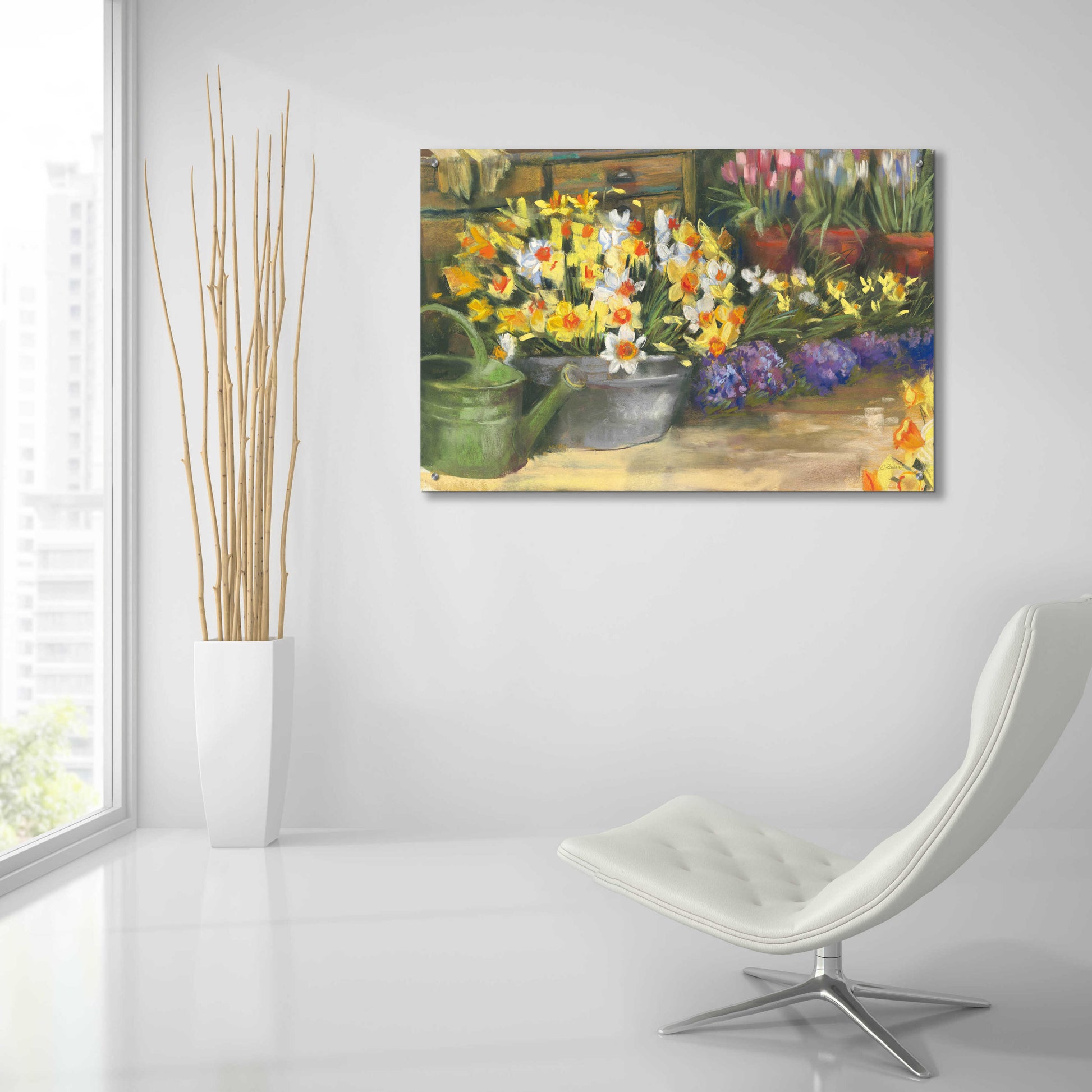 Epic Art 'Spring Daffodils' by Carol Rowan, Acrylic Glass Wall Art,36x24