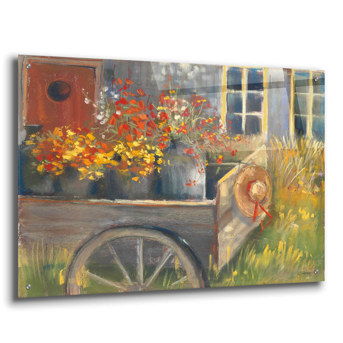 Epic Art 'Garden Wagon 2' by Carol Rowan, Acrylic Glass Wall Art,36x24