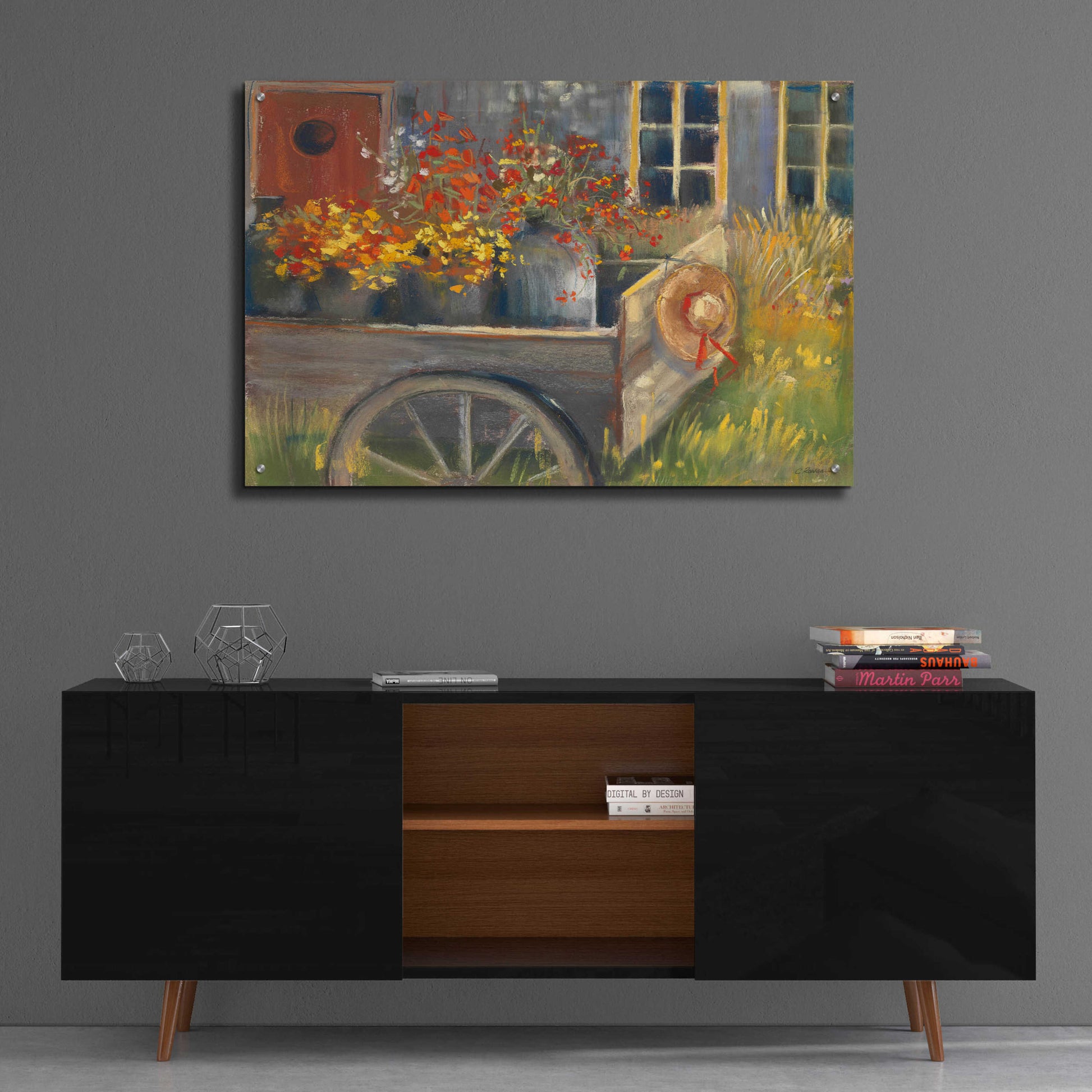 Epic Art 'Garden Wagon 2' by Carol Rowan, Acrylic Glass Wall Art,36x24