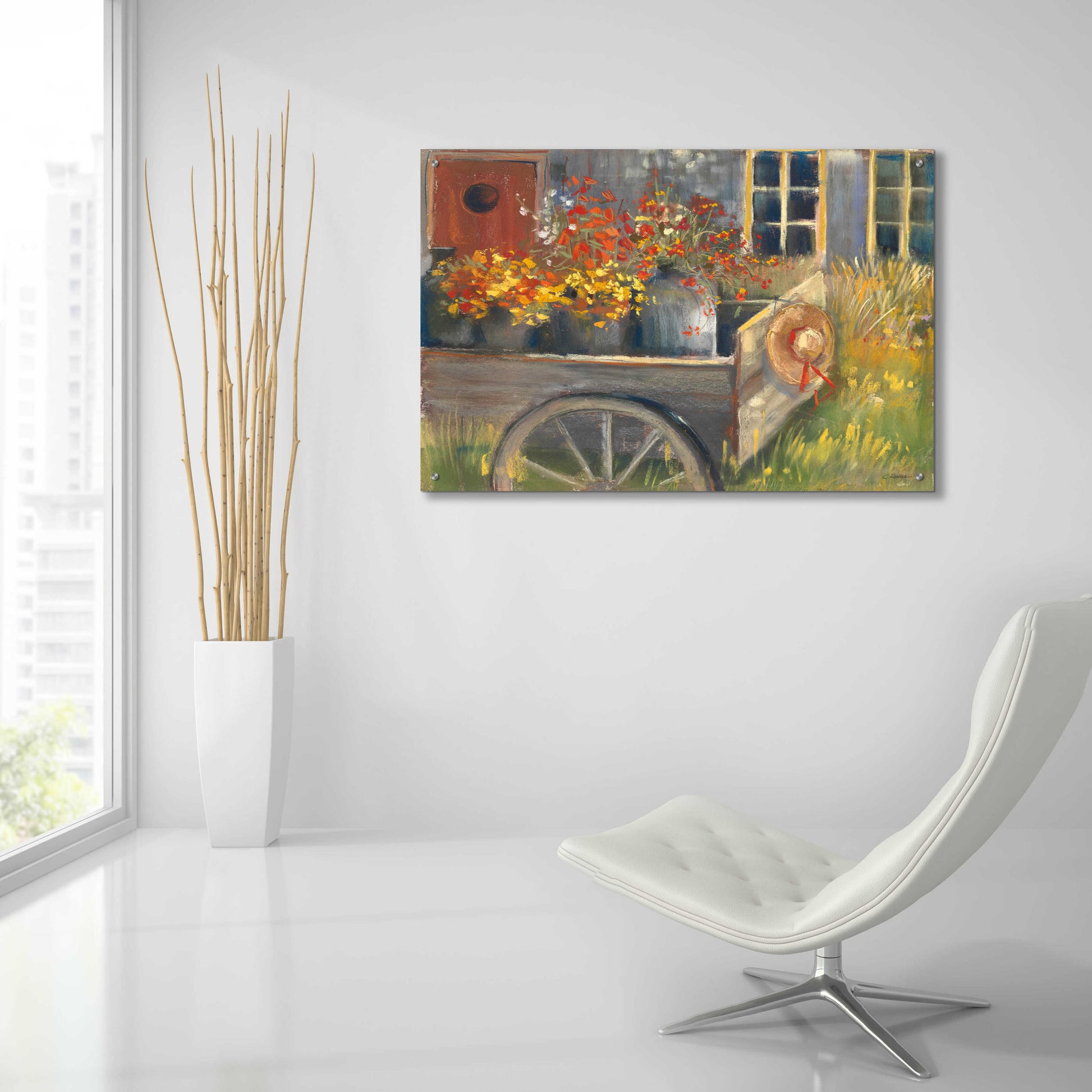 Epic Art 'Garden Wagon 2' by Carol Rowan, Acrylic Glass Wall Art,36x24