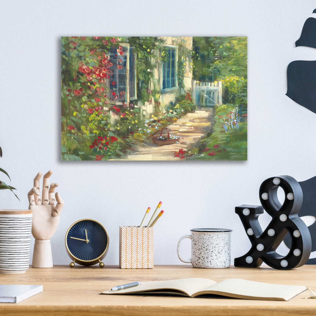 Cottage Garden by Carol Rowan - 16x12 acrylic wall art in a room