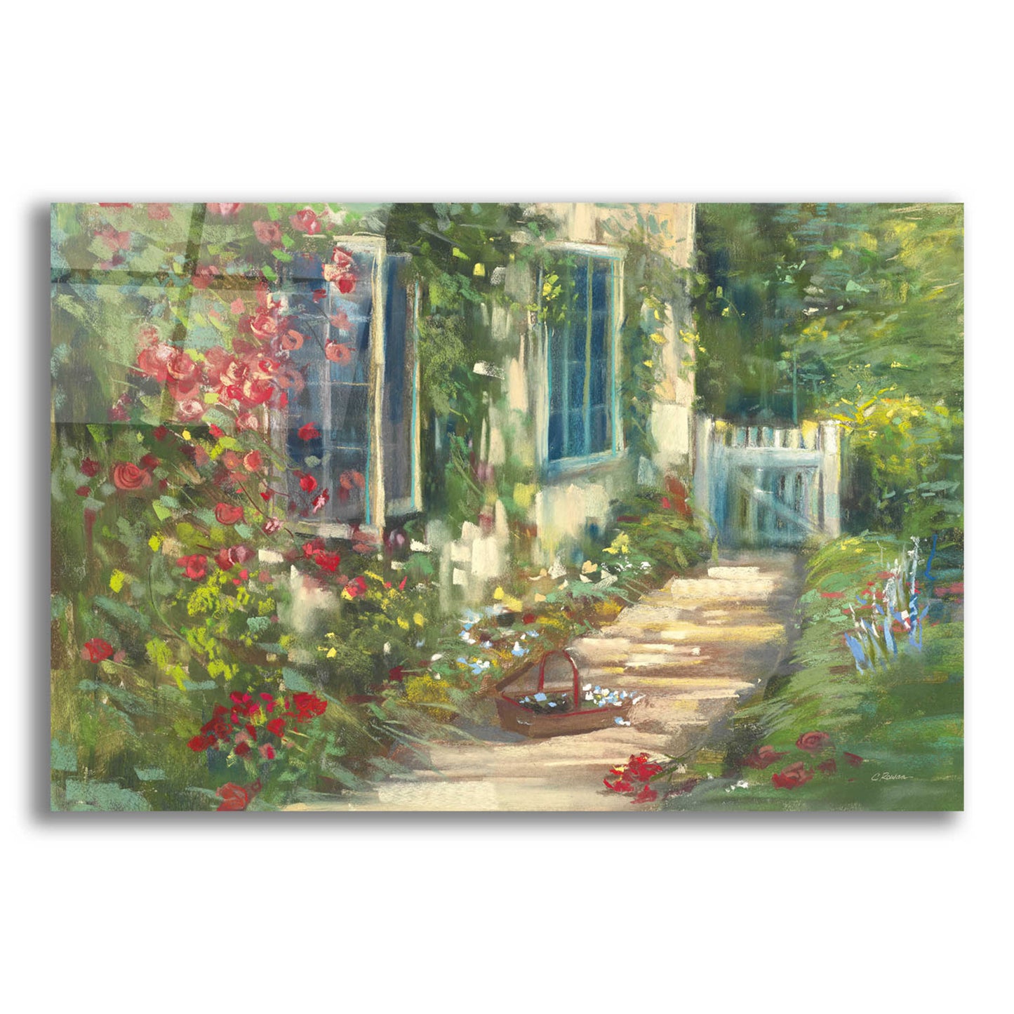 Epic Art 'Cottage Garden' by Carol Rowan, Acrylic Glass Wall Art,24x16