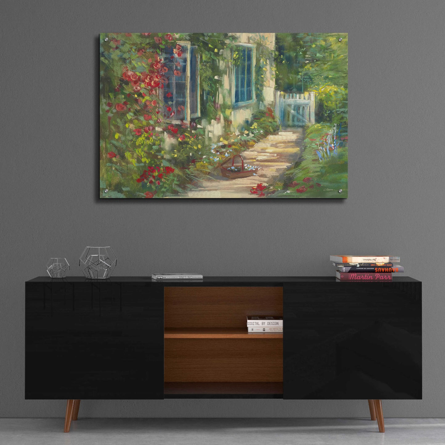 Epic Art 'Cottage Garden' by Carol Rowan, Acrylic Glass Wall Art,36x24