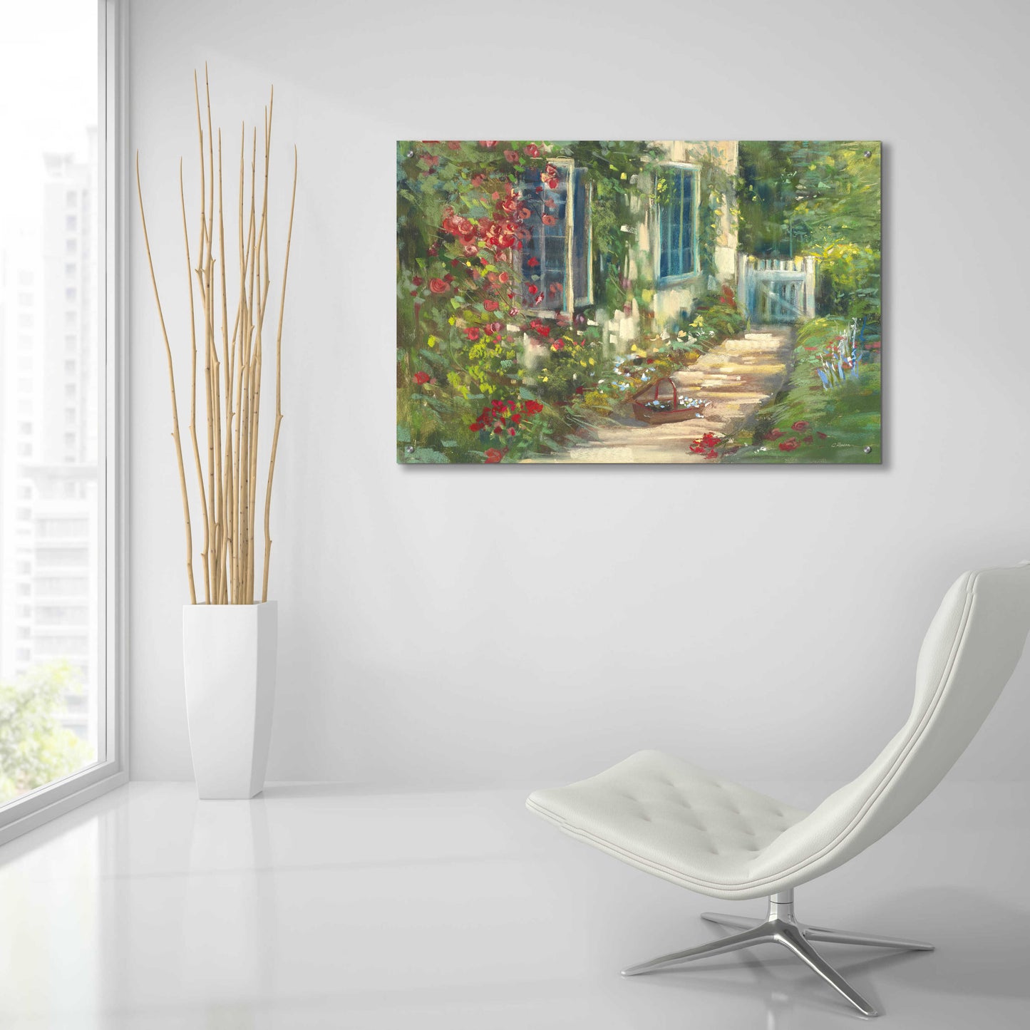 Epic Art 'Cottage Garden' by Carol Rowan, Acrylic Glass Wall Art,36x24