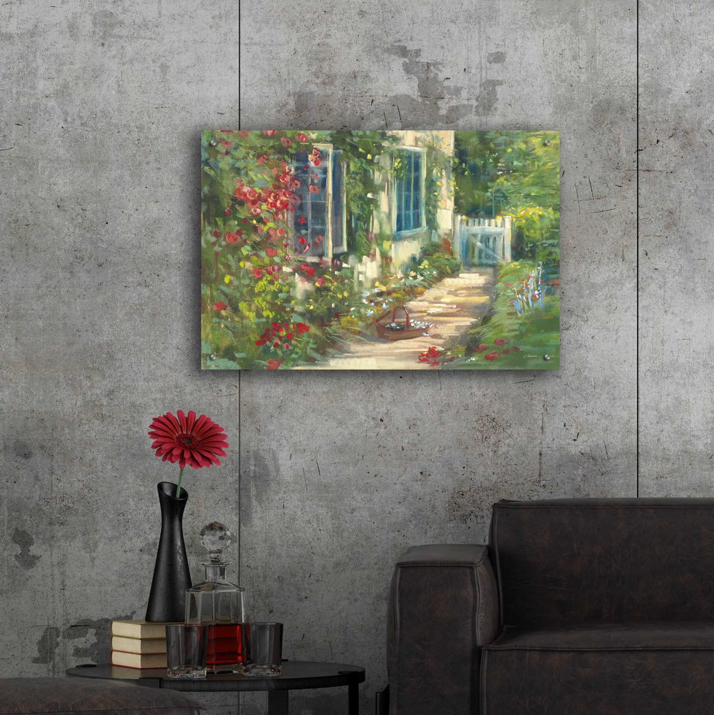 Epic Art 'Cottage Garden' by Carol Rowan, Acrylic Glass Wall Art,36x24