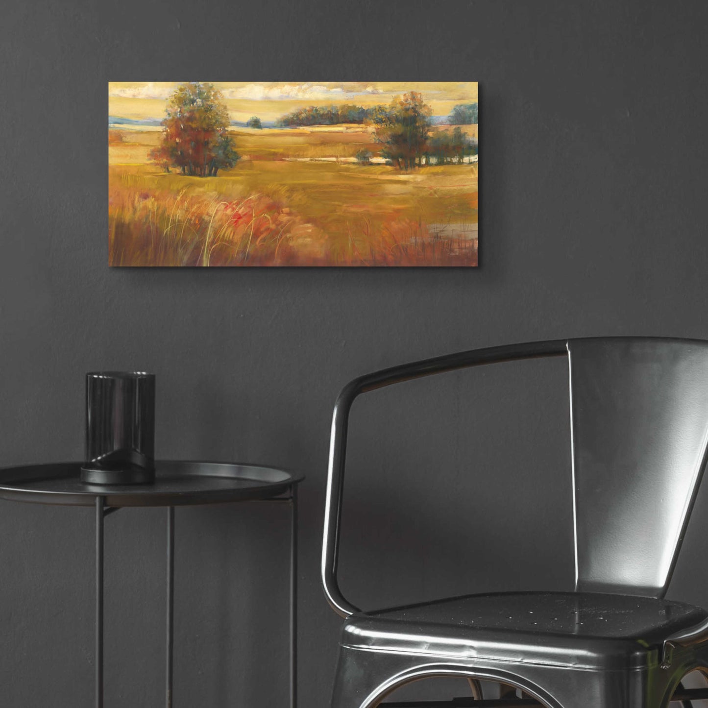 Epic Art 'October Light Golden Sky' by Carol Rowan, Acrylic Glass Wall Art,24x12