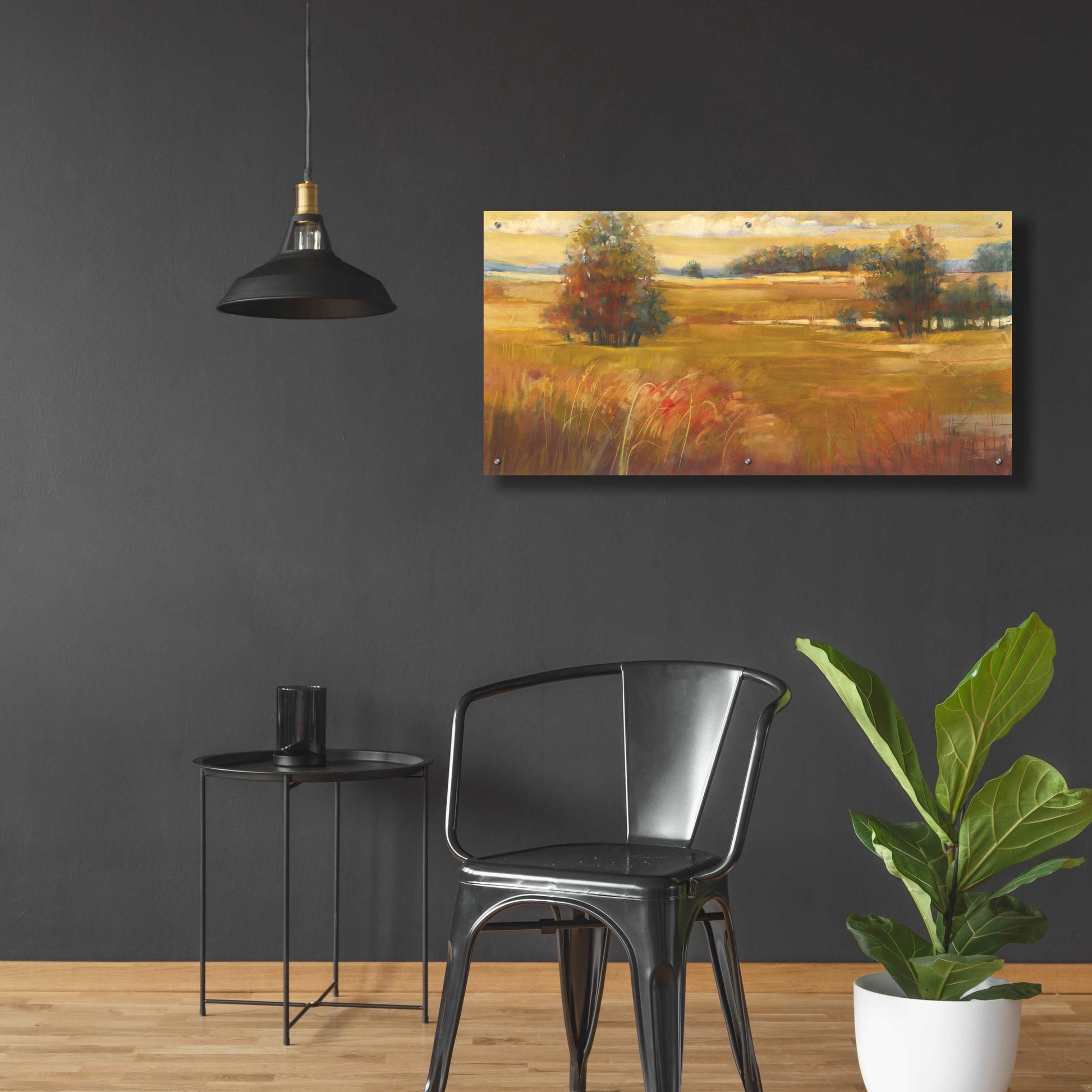 Epic Art 'October Light Golden Sky' by Carol Rowan, Acrylic Glass Wall Art,48x24