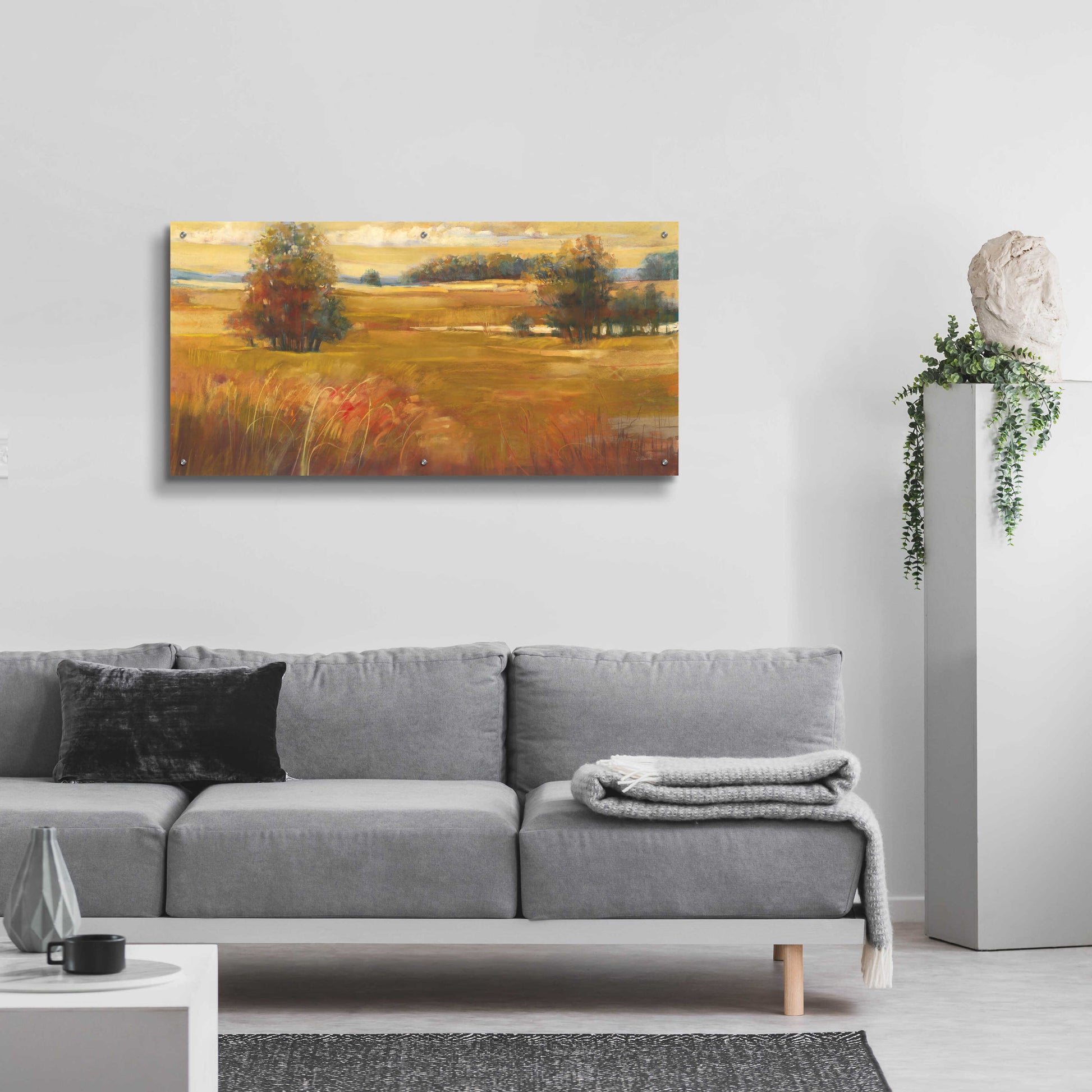 Epic Art 'October Light Golden Sky' by Carol Rowan, Acrylic Glass Wall Art,48x24