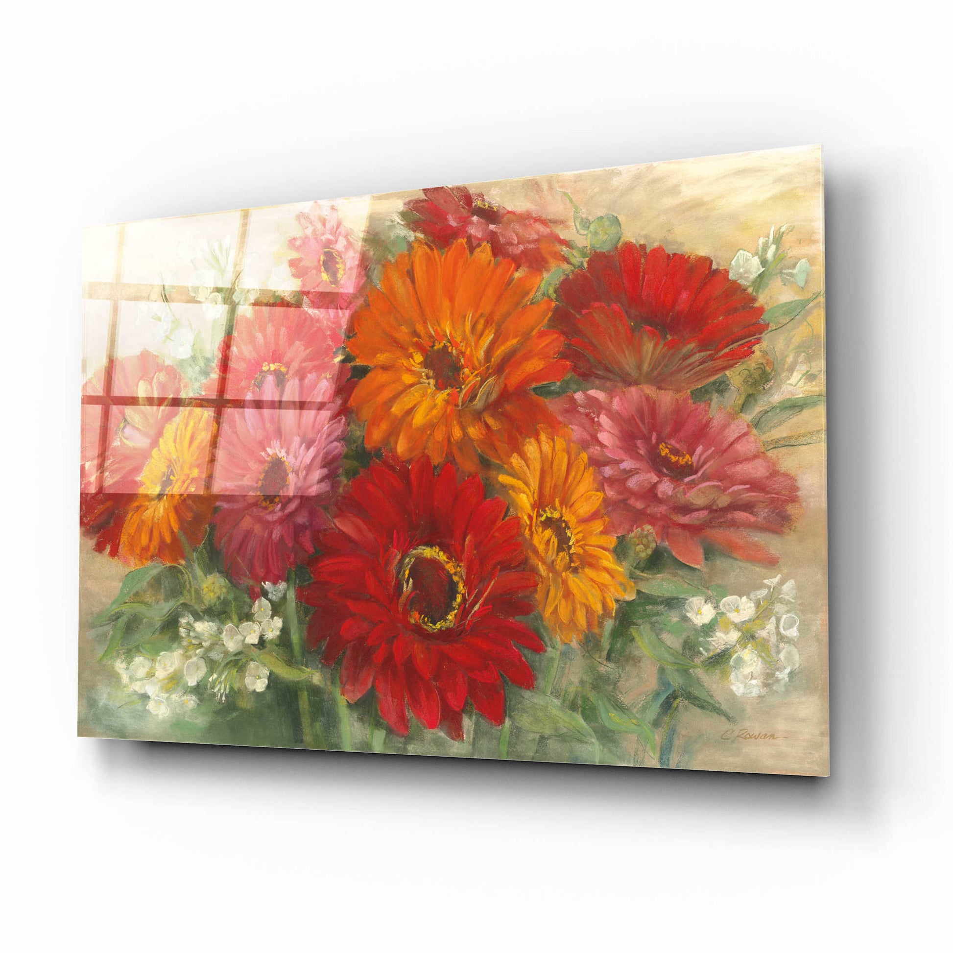 Epic Art 'Summer Gerbera Bouquet' by Carol Rowan, Acrylic Glass Wall Art,16x12