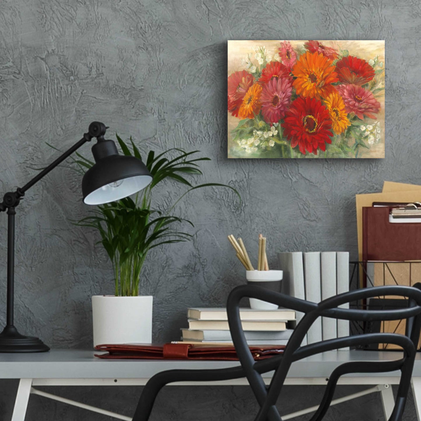 Epic Art 'Summer Gerbera Bouquet' by Carol Rowan, Acrylic Glass Wall Art,16x12