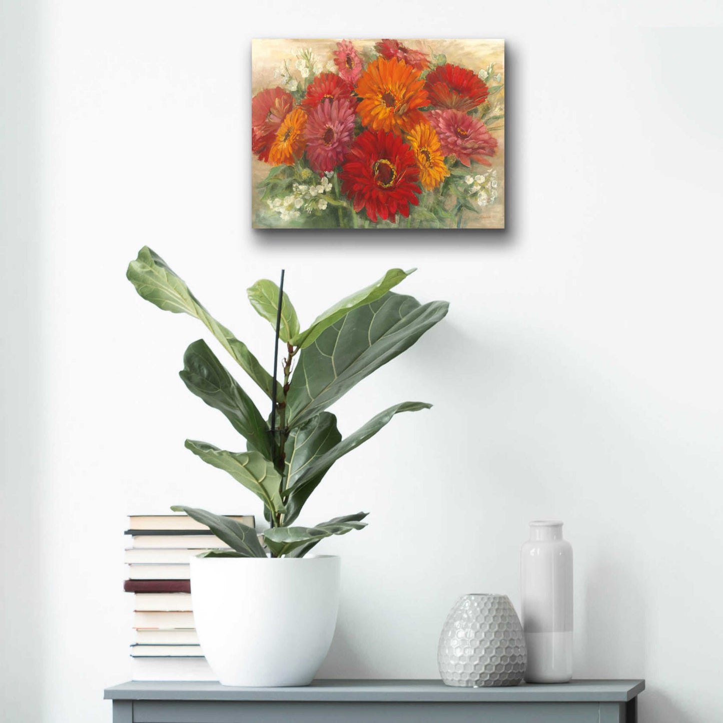 Epic Art 'Summer Gerbera Bouquet' by Carol Rowan, Acrylic Glass Wall Art,16x12