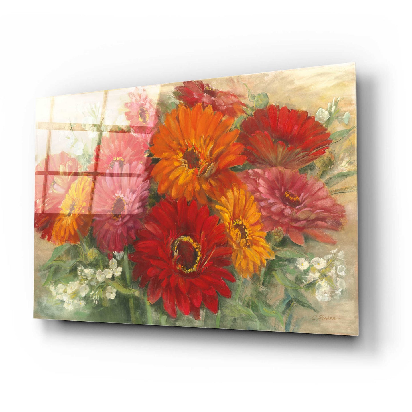 Epic Art 'Summer Gerbera Bouquet' by Carol Rowan, Acrylic Glass Wall Art,24x16