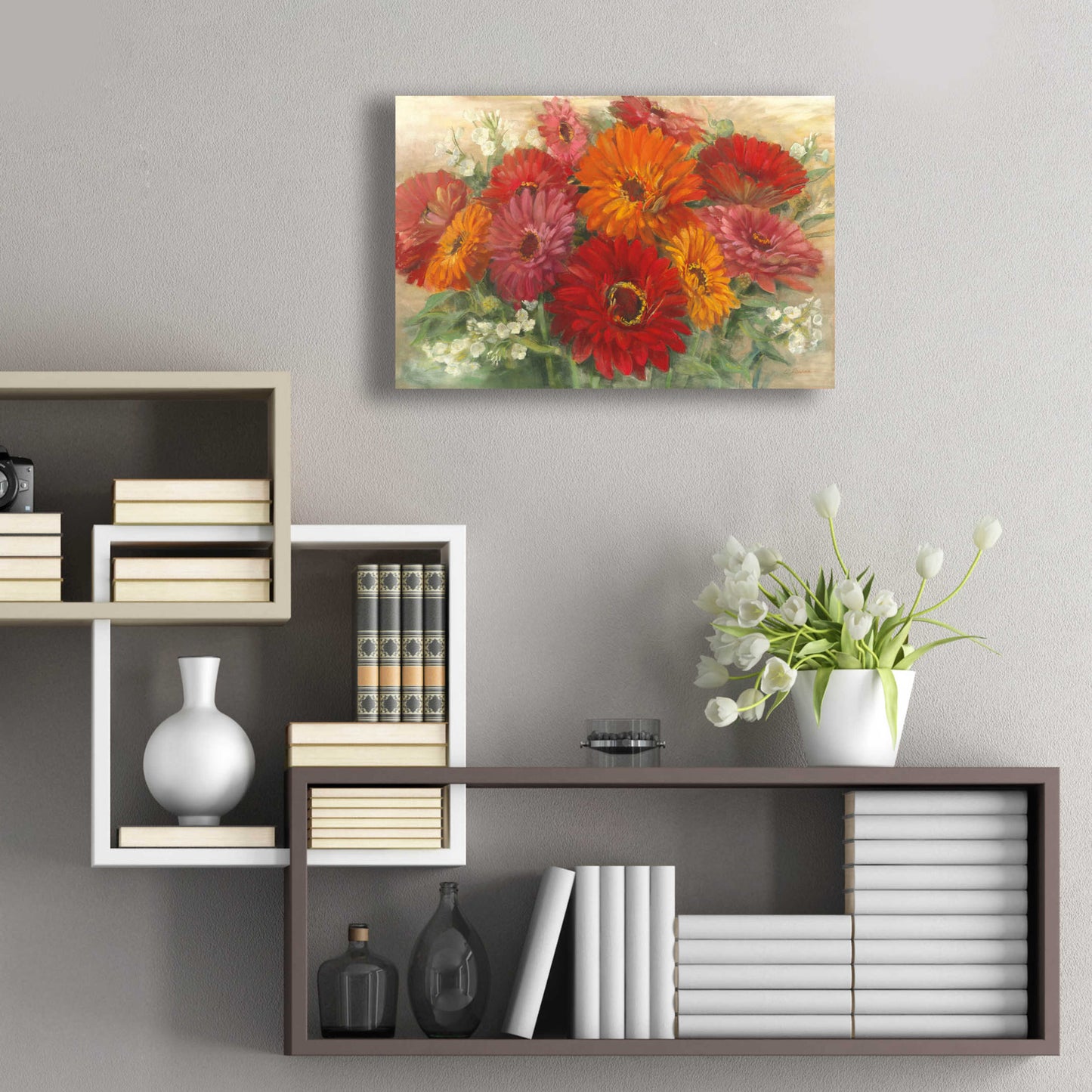 Epic Art 'Summer Gerbera Bouquet' by Carol Rowan, Acrylic Glass Wall Art,24x16