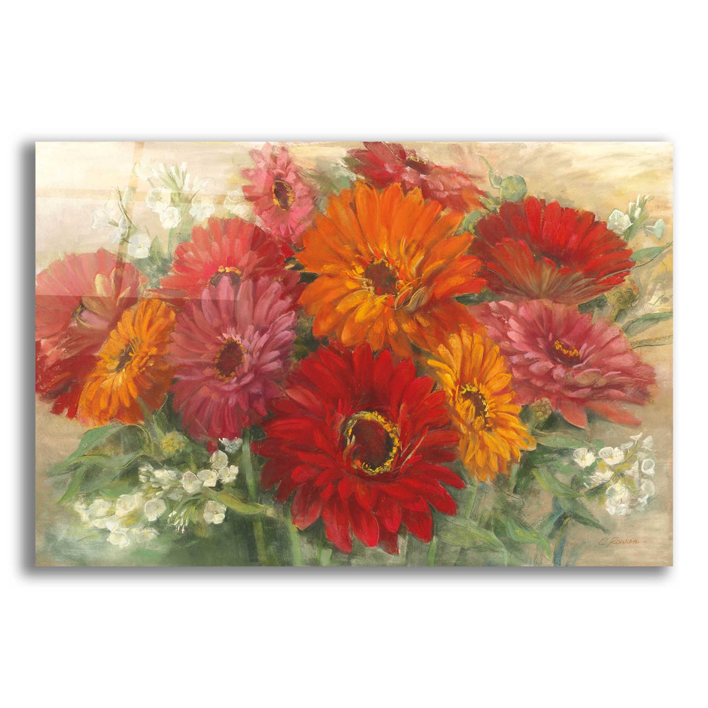 Epic Art 'Summer Gerbera Bouquet' by Carol Rowan, Acrylic Glass Wall Art,24x16