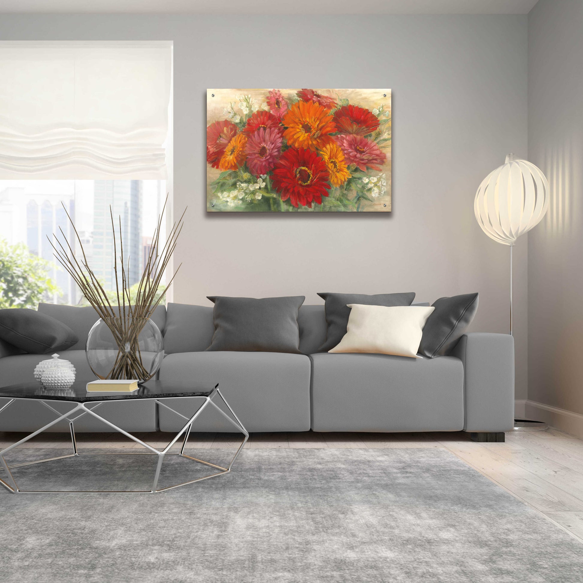 Epic Art 'Summer Gerbera Bouquet' by Carol Rowan, Acrylic Glass Wall Art,36x24