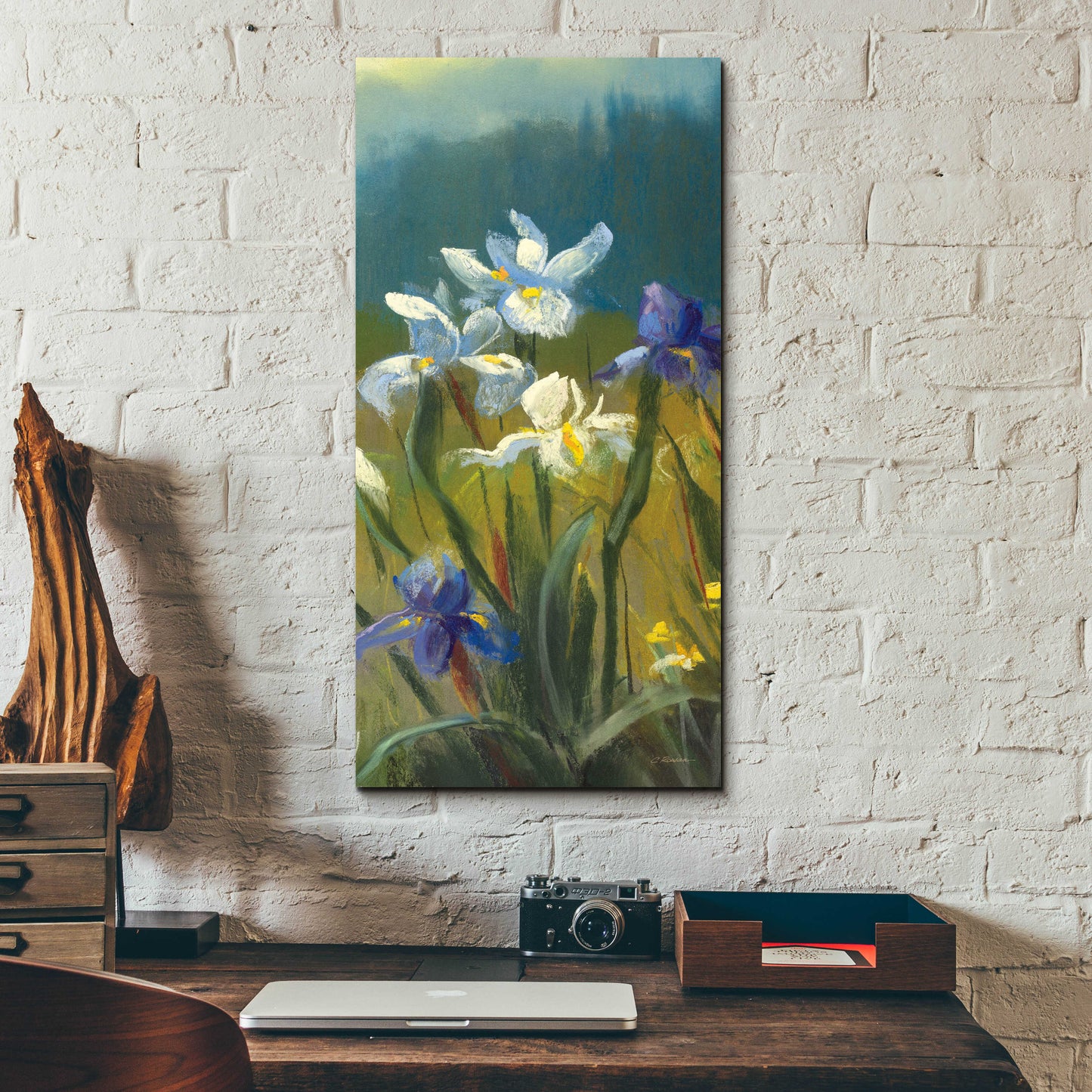 Epic Art 'Wild Iris III' by Carol Rowan, Acrylic Glass Wall Art,12x24