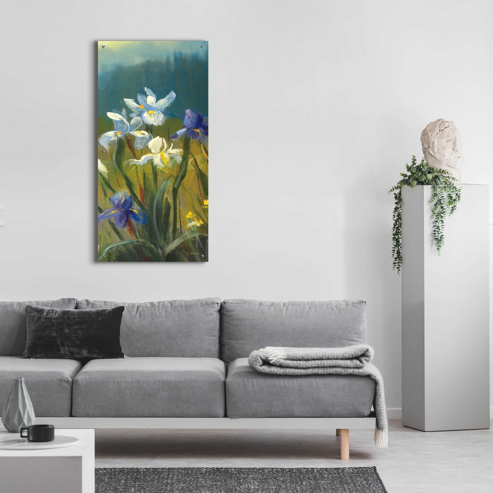 Epic Art 'Wild Iris III' by Carol Rowan, Acrylic Glass Wall Art,24x48