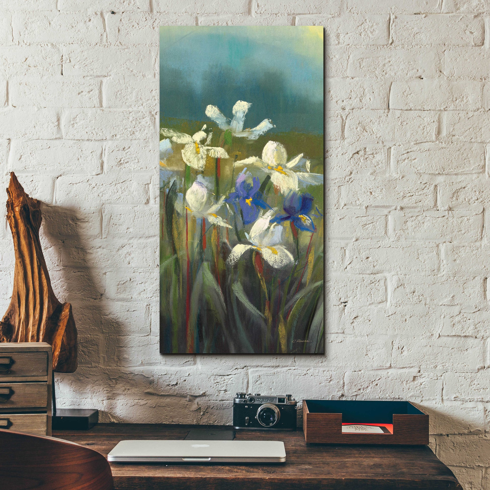 Epic Art 'Wild Iris II' by Carol Rowan, Acrylic Glass Wall Art,12x24