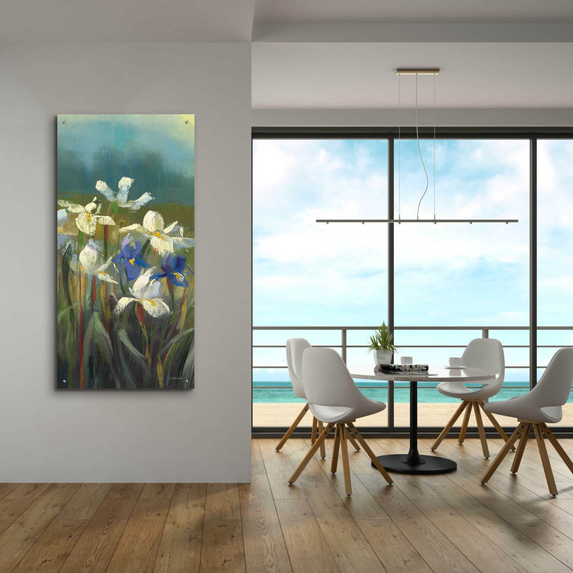 Epic Art 'Wild Iris II' by Carol Rowan, Acrylic Glass Wall Art,24x48