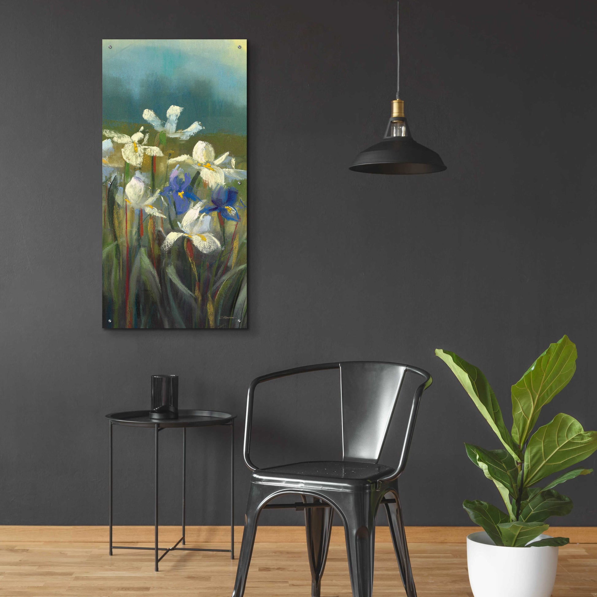 Epic Art 'Wild Iris II' by Carol Rowan, Acrylic Glass Wall Art,24x48