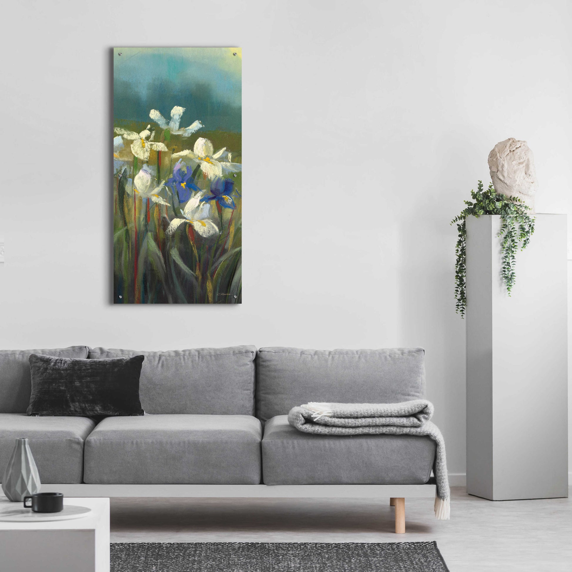 Epic Art 'Wild Iris II' by Carol Rowan, Acrylic Glass Wall Art,24x48