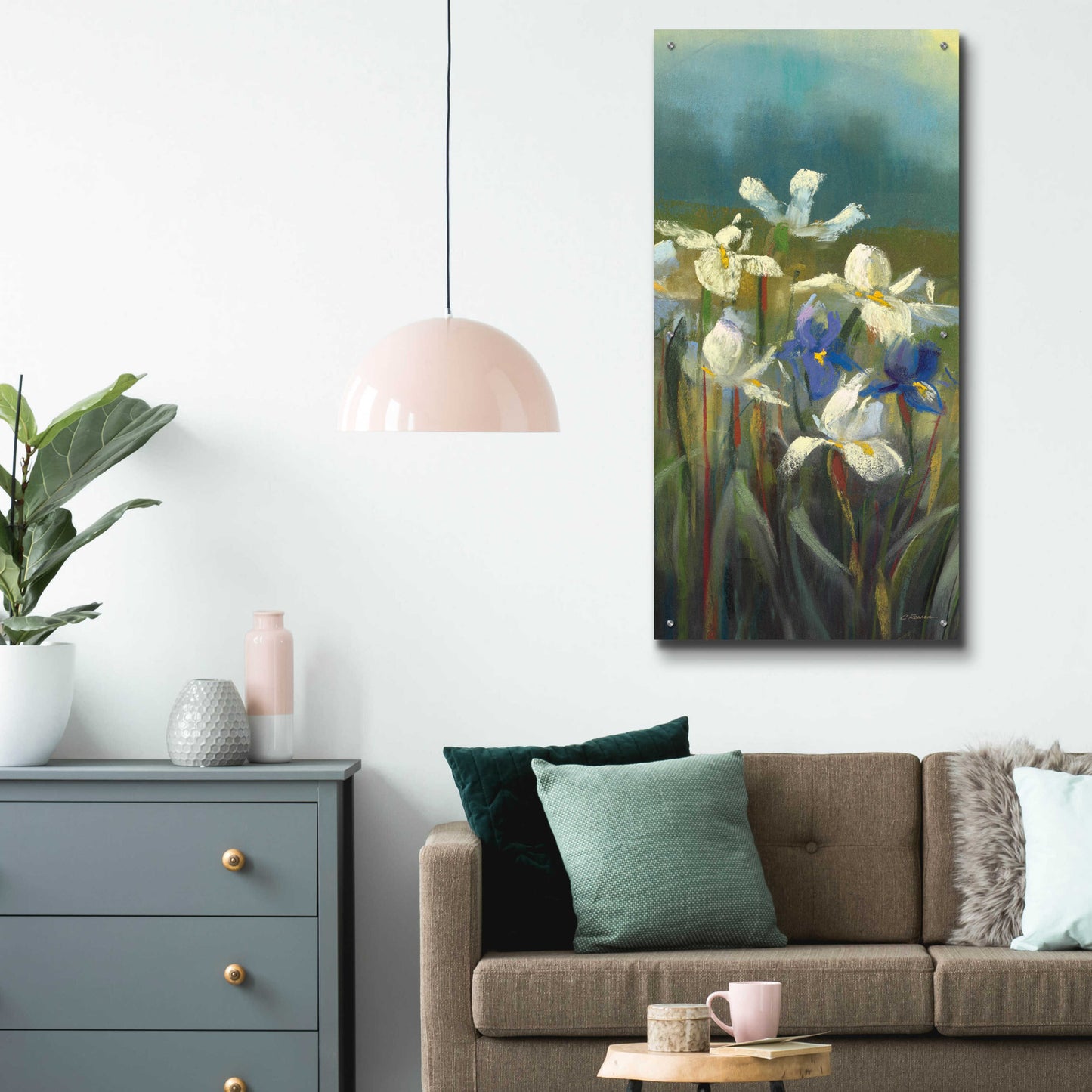 Epic Art 'Wild Iris II' by Carol Rowan, Acrylic Glass Wall Art,24x48