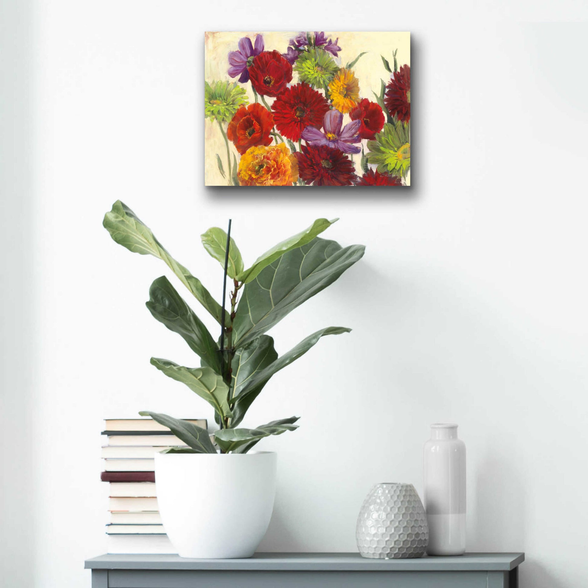 Epic Art 'Flower Scatter' by Carol Rowan, Acrylic Glass Wall Art,16x12