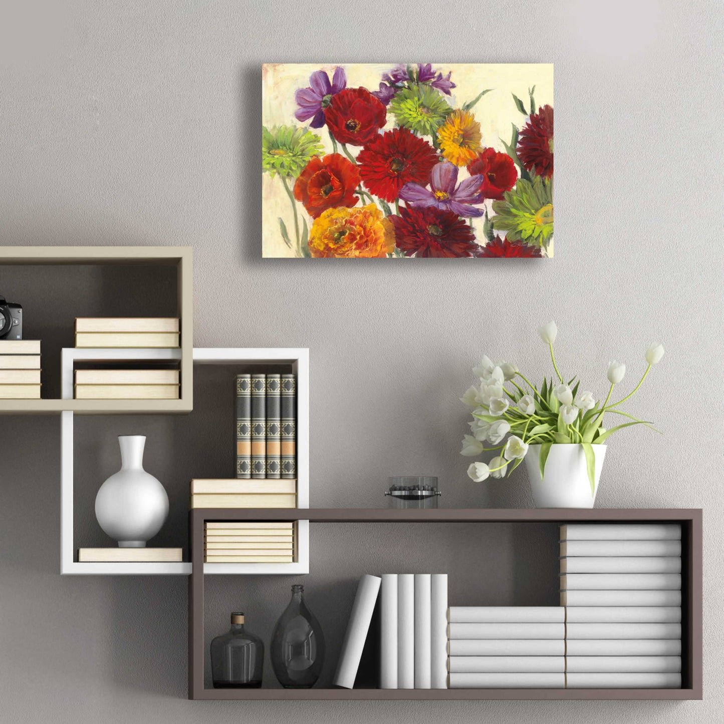 Epic Art 'Flower Scatter' by Carol Rowan, Acrylic Glass Wall Art,24x16