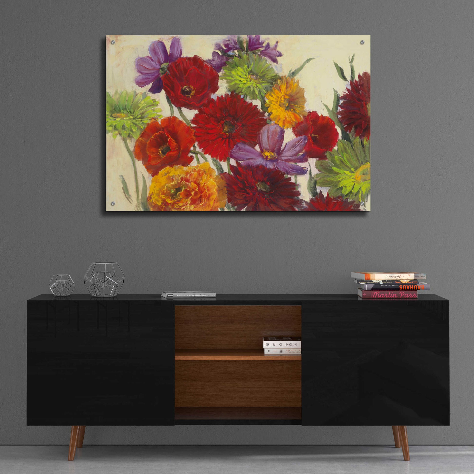 Epic Art 'Flower Scatter' by Carol Rowan, Acrylic Glass Wall Art,36x24