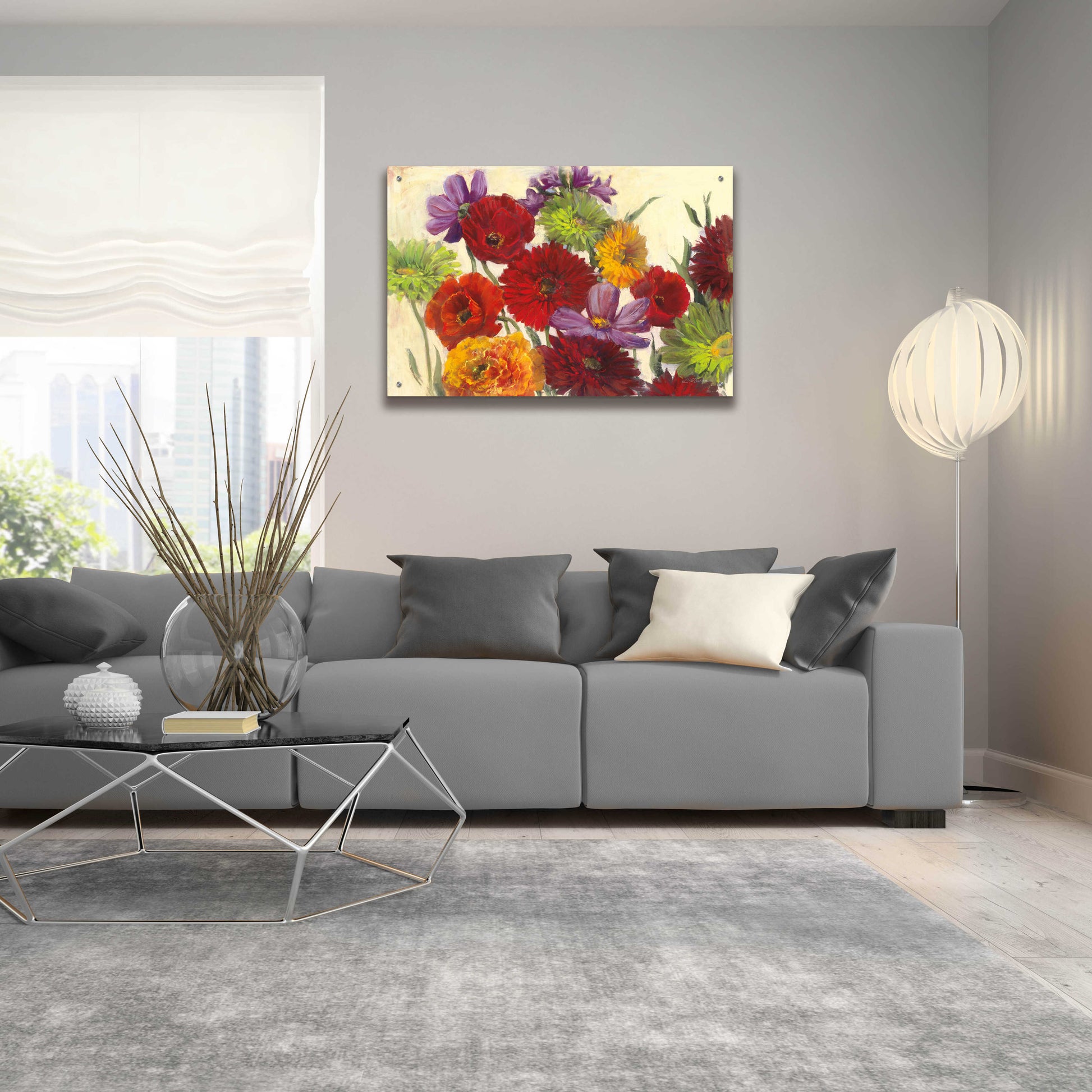 Epic Art 'Flower Scatter' by Carol Rowan, Acrylic Glass Wall Art,36x24