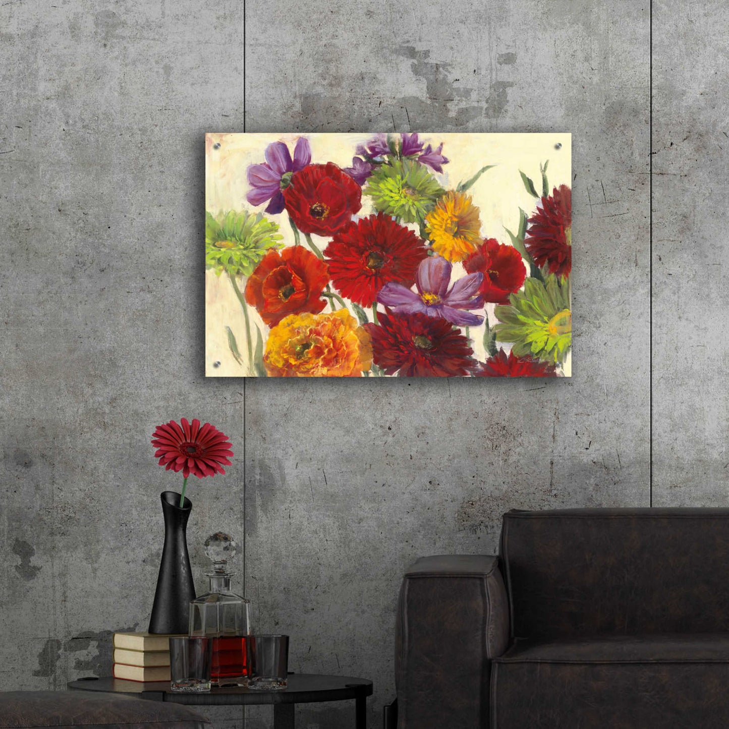 Epic Art 'Flower Scatter' by Carol Rowan, Acrylic Glass Wall Art,36x24