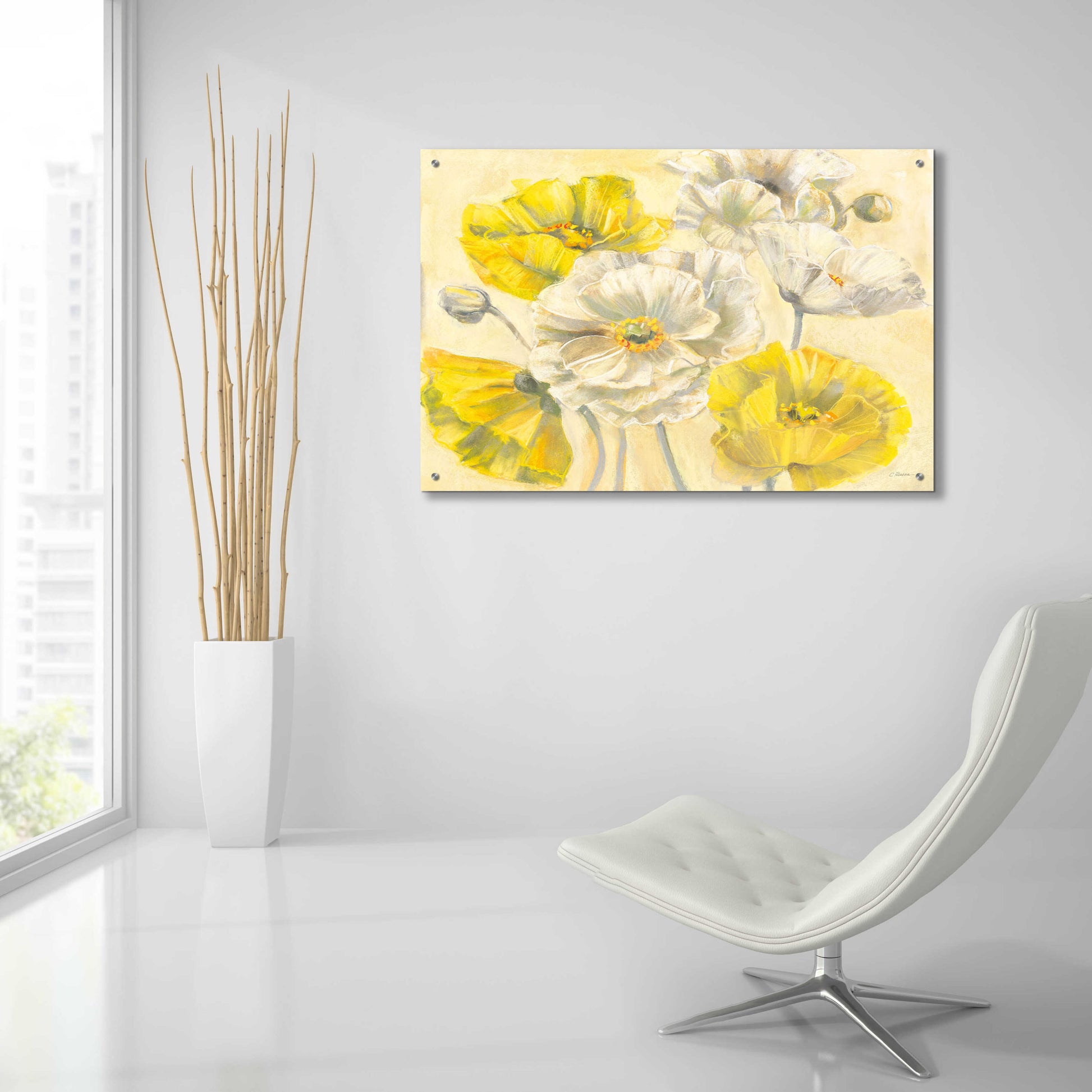 Epic Art 'Comtemporary Poppies II V2' by Carol Rowan, Acrylic Glass Wall Art,36x24