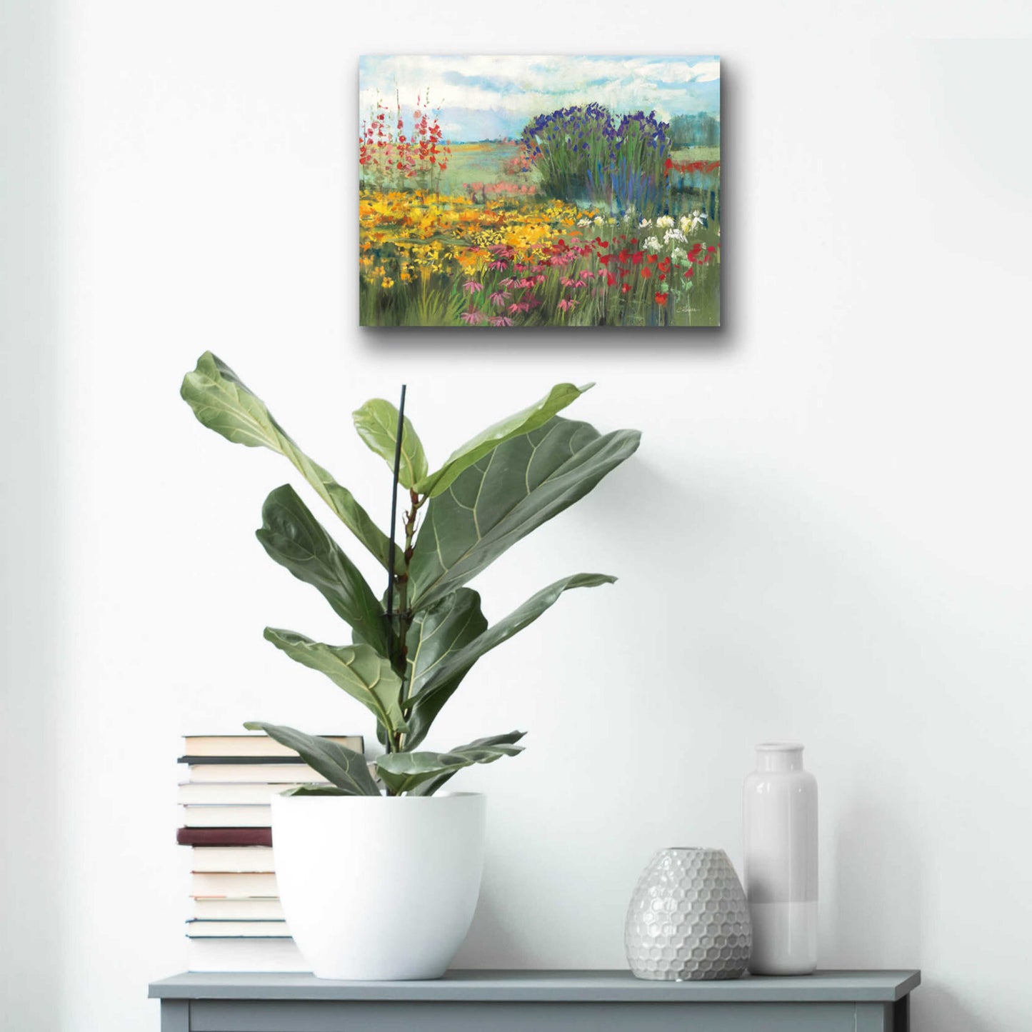 Epic Art 'Garden Border' by Carol Rowan, Acrylic Glass Wall Art,16x12