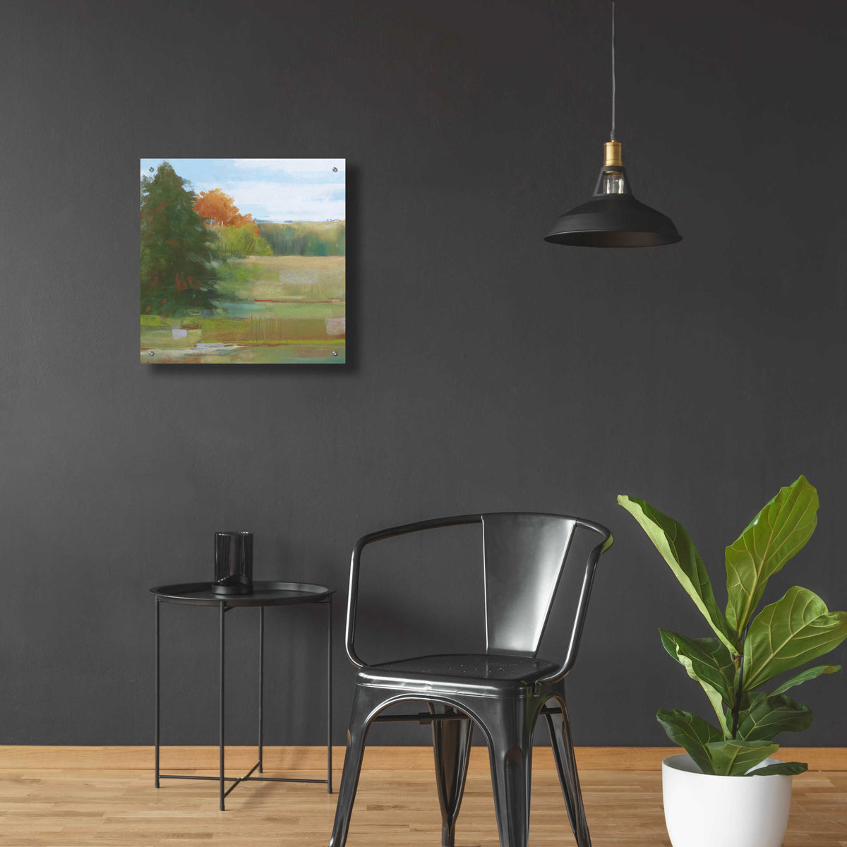 Abstract Field I Bright Blue Sky by Carol Rowan - 24x24 acrylic wall art in a room