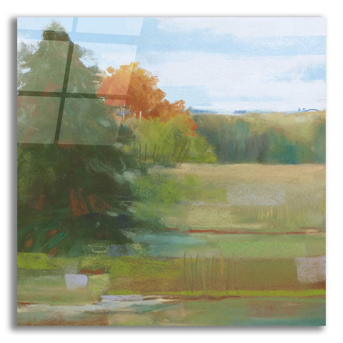 Abstract Field I Bright Blue Sky by Carol Rowan acrylic glass wall art