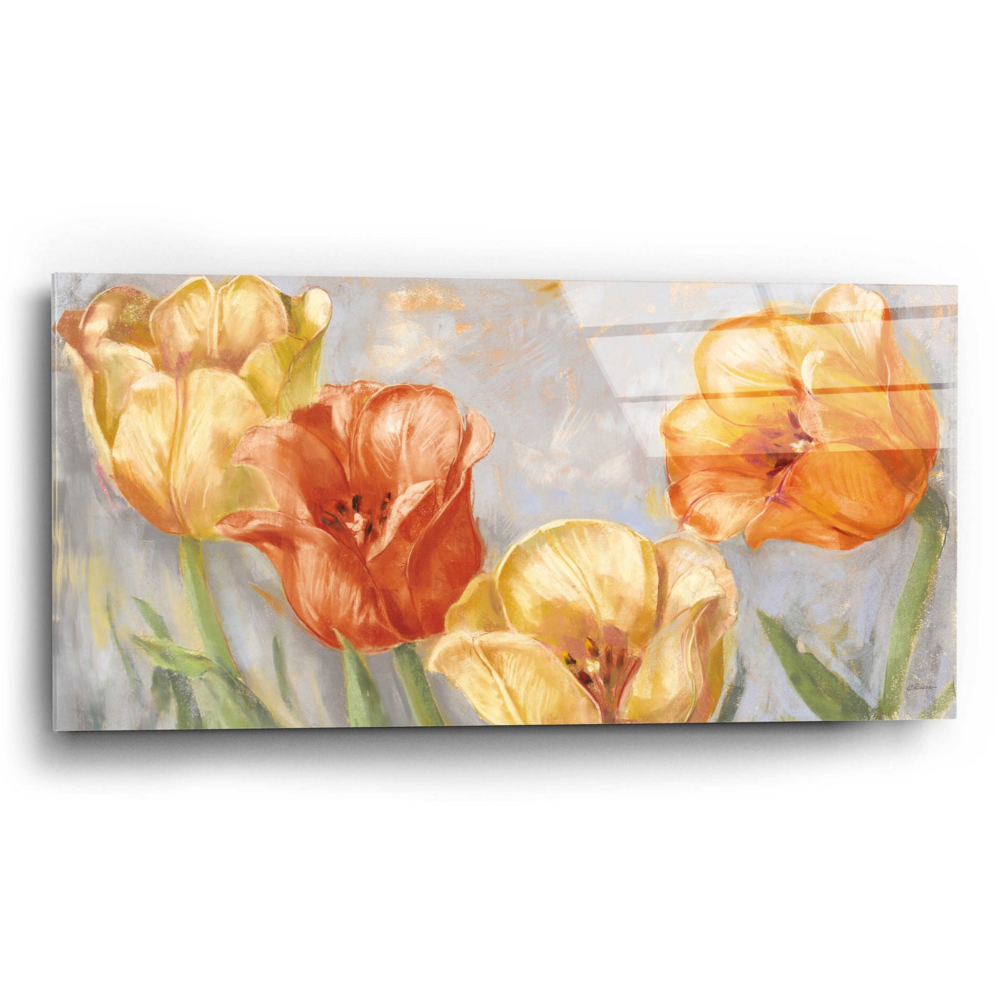 Epic Art 'Yellow Tulips Bold' by Carol Rowan, Acrylic Glass Wall Art,24x12