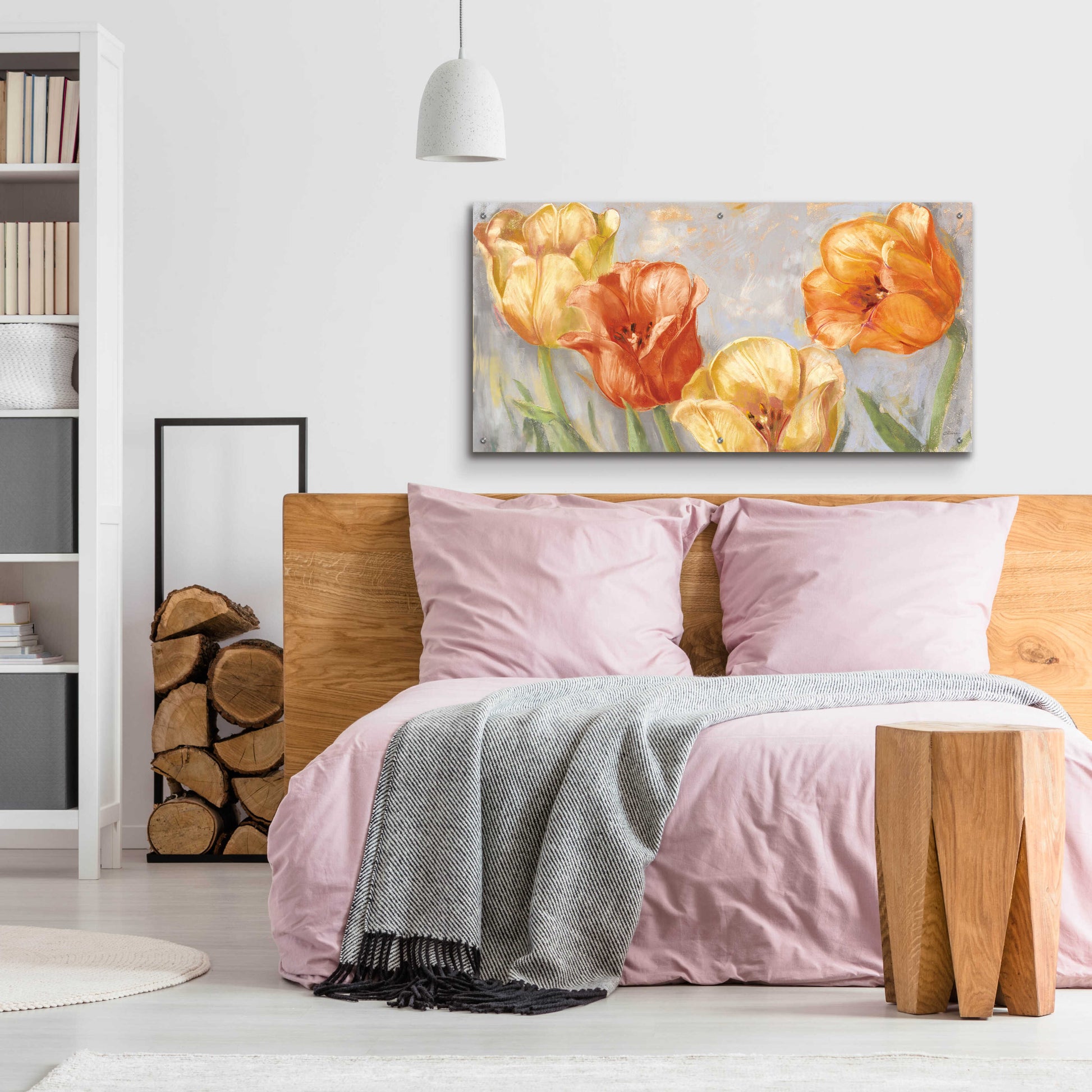 Epic Art 'Yellow Tulips Bold' by Carol Rowan, Acrylic Glass Wall Art,48x24