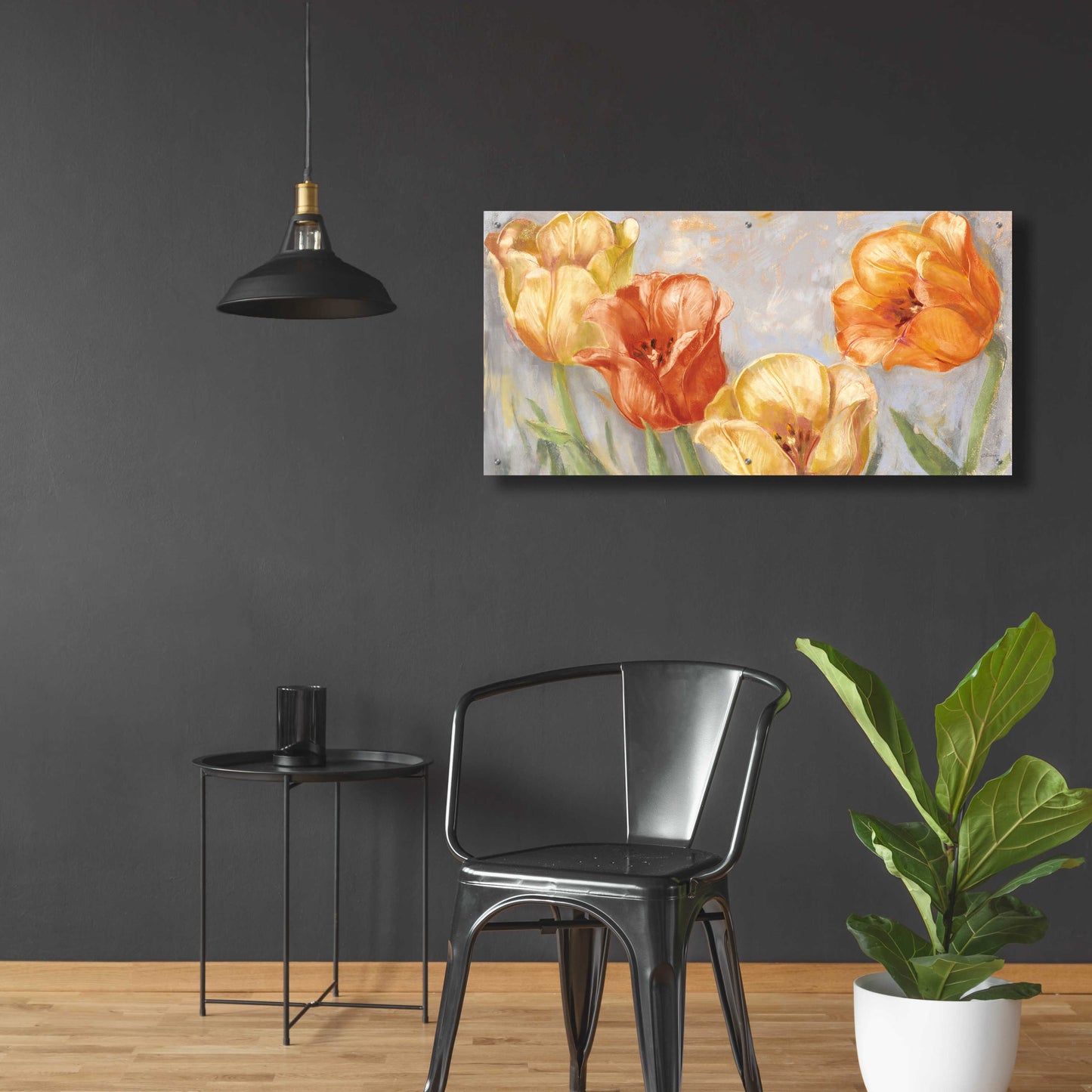 Epic Art 'Yellow Tulips Bold' by Carol Rowan, Acrylic Glass Wall Art,48x24