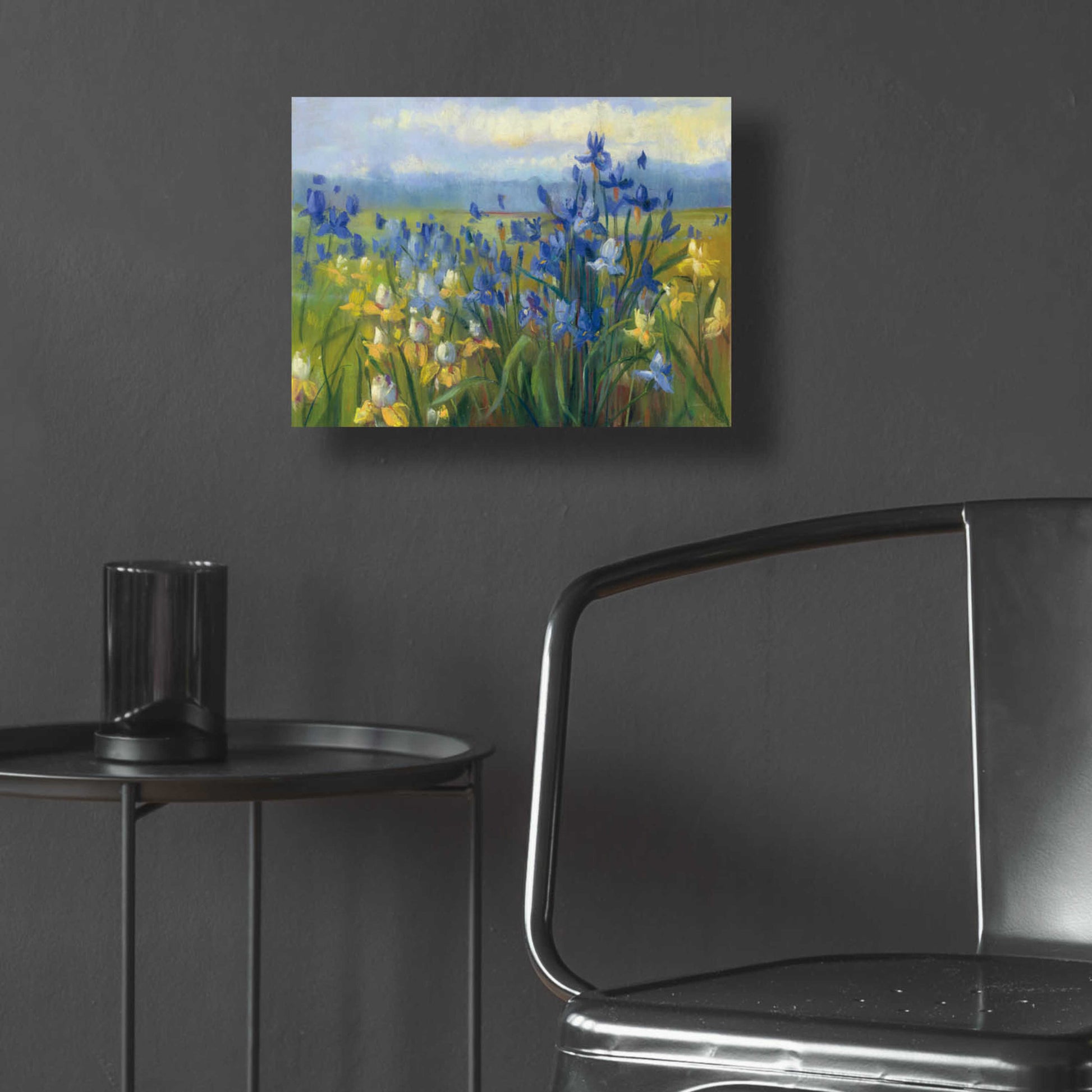 Epic Art 'Blue And Yellow Flower Field V2' by Carol Rowan, Acrylic Glass Wall Art,16x12