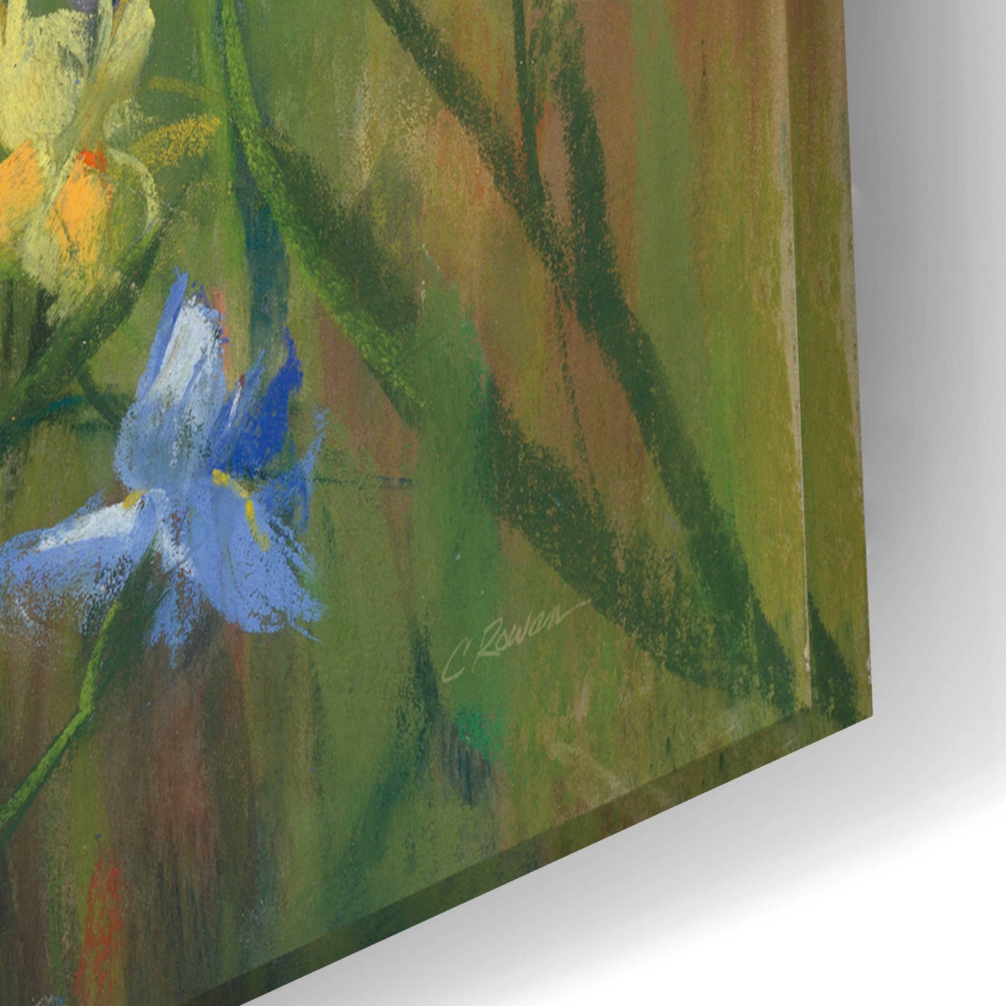 Epic Art 'Blue And Yellow Flower Field V2' by Carol Rowan, Acrylic Glass Wall Art,24x16