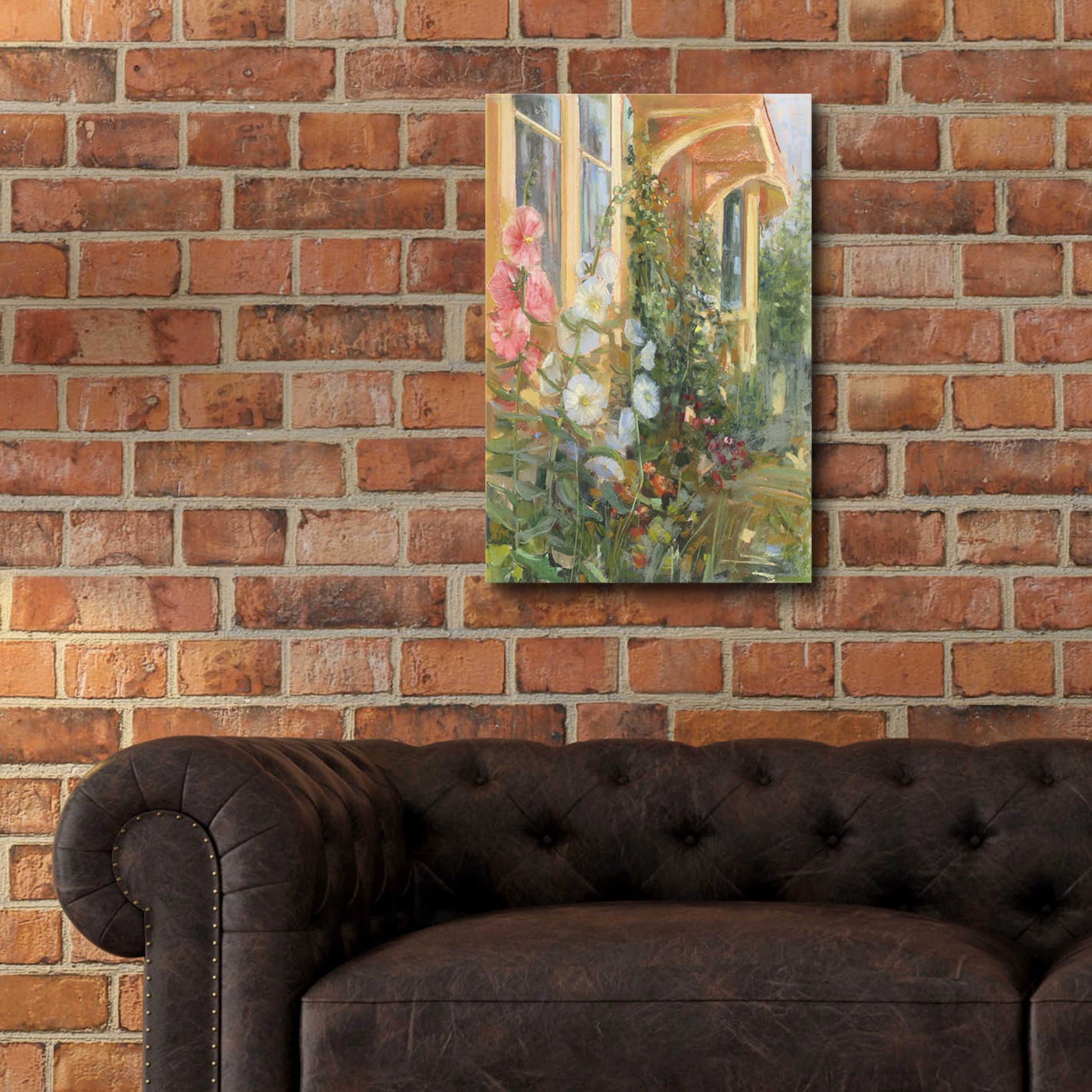 Epic Art 'Summer Hollyhocks' by Carol Rowan, Acrylic Glass Wall Art,16x24