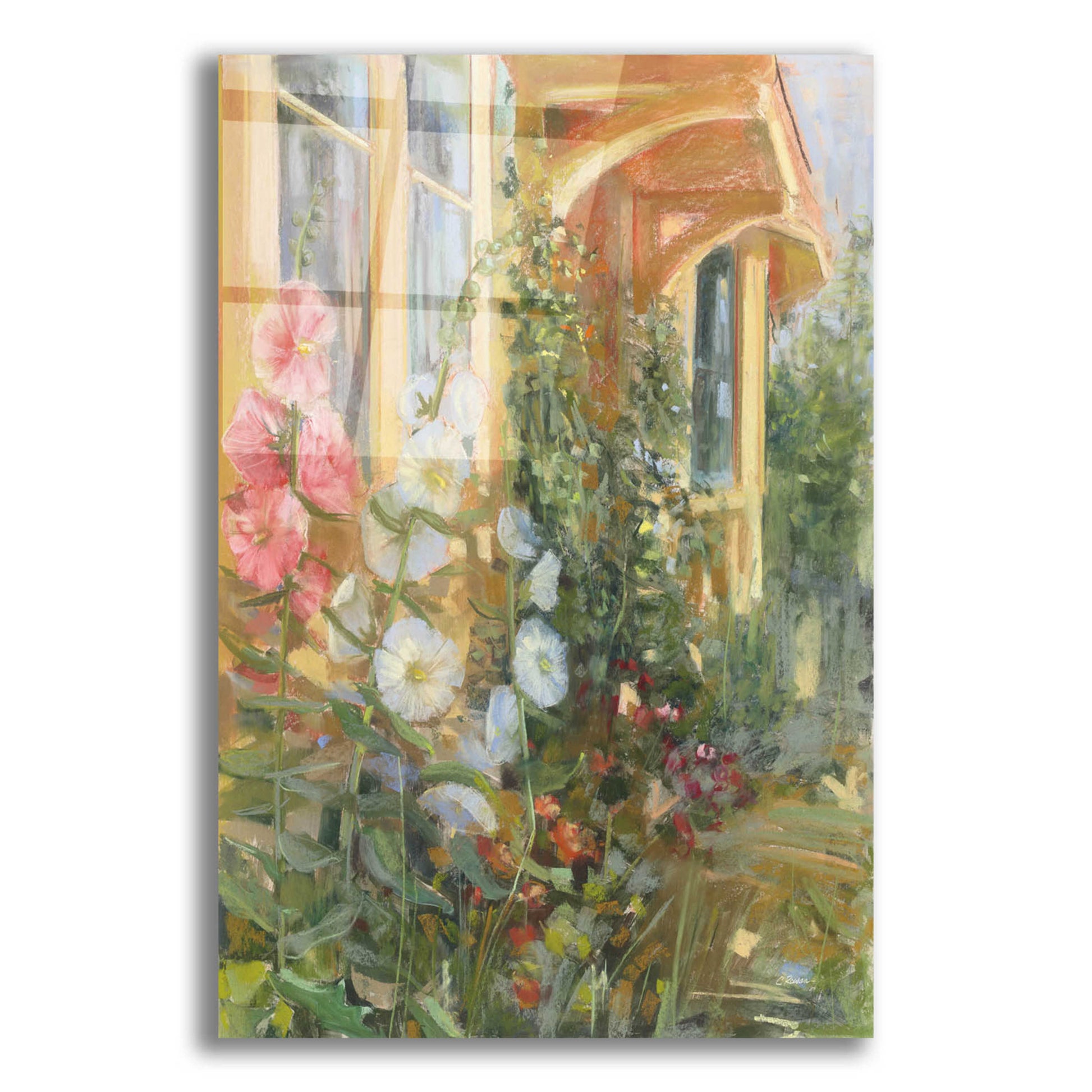 Epic Art 'Summer Hollyhocks' by Carol Rowan, Acrylic Glass Wall Art