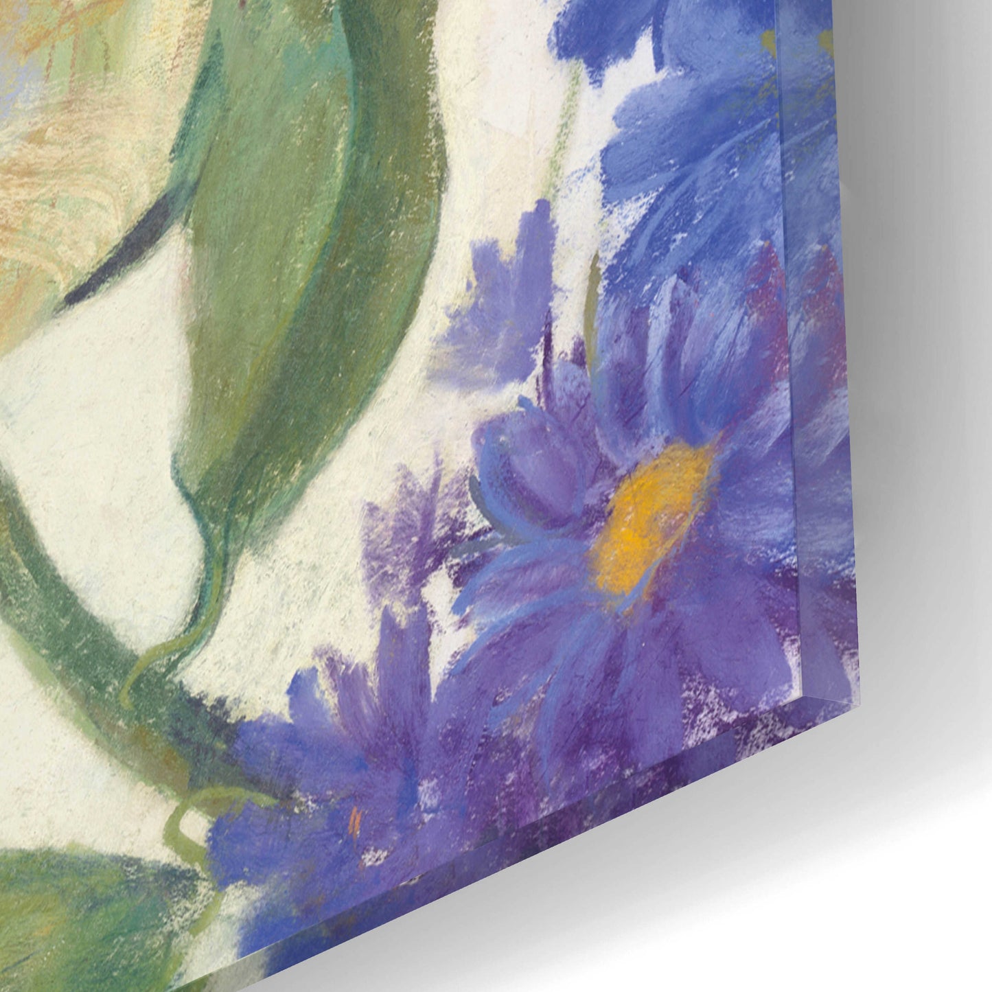 Epic Art 'Colorful Flowers On White' by Carol Rowan, Acrylic Glass Wall Art,16x12