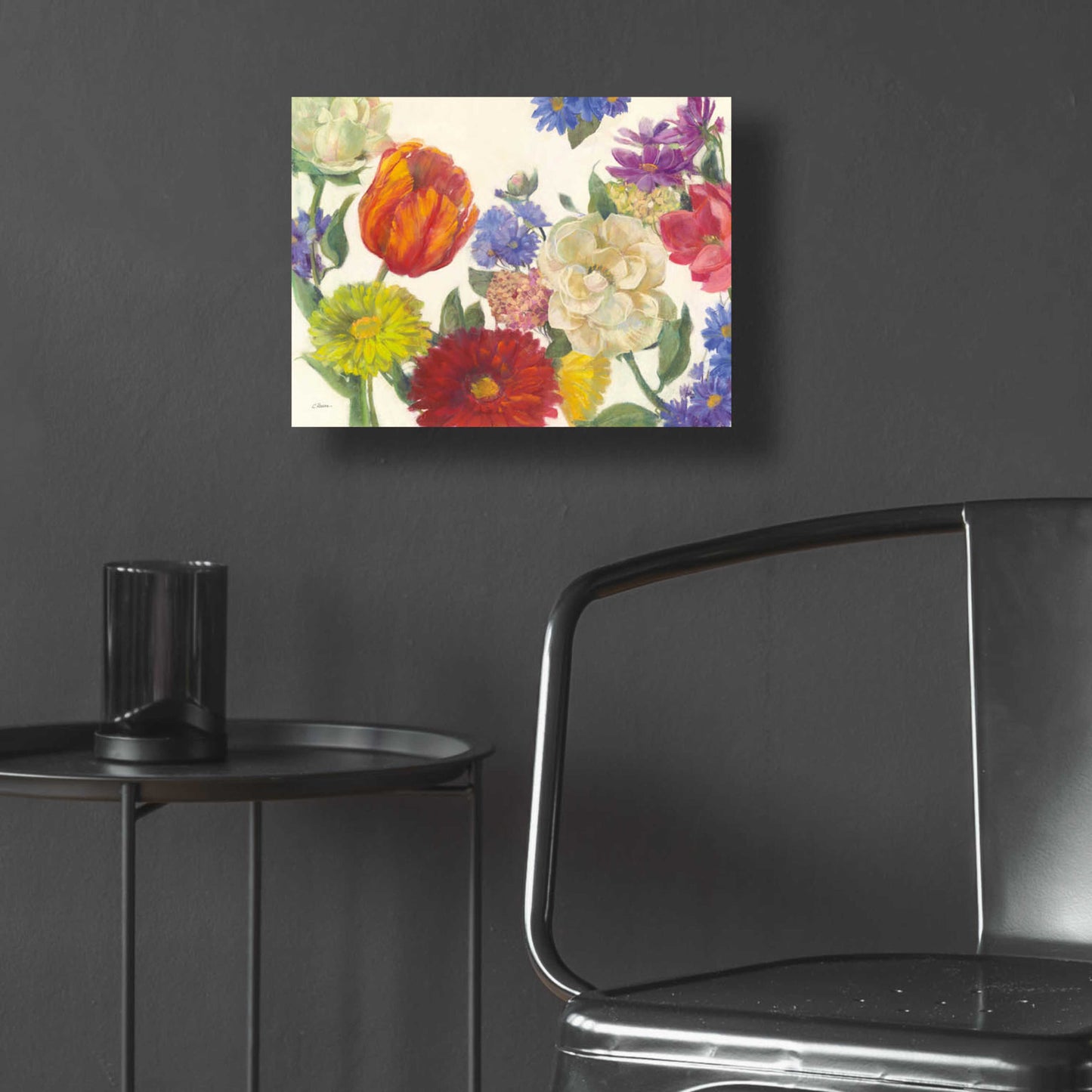 Epic Art 'Colorful Flowers On White' by Carol Rowan, Acrylic Glass Wall Art,16x12