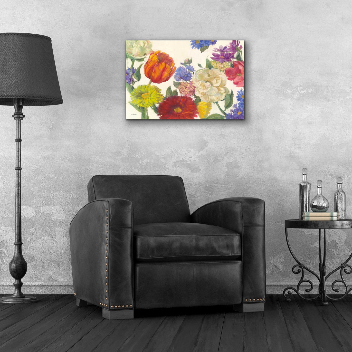 Epic Art 'Colorful Flowers On White' by Carol Rowan, Acrylic Glass Wall Art,24x16