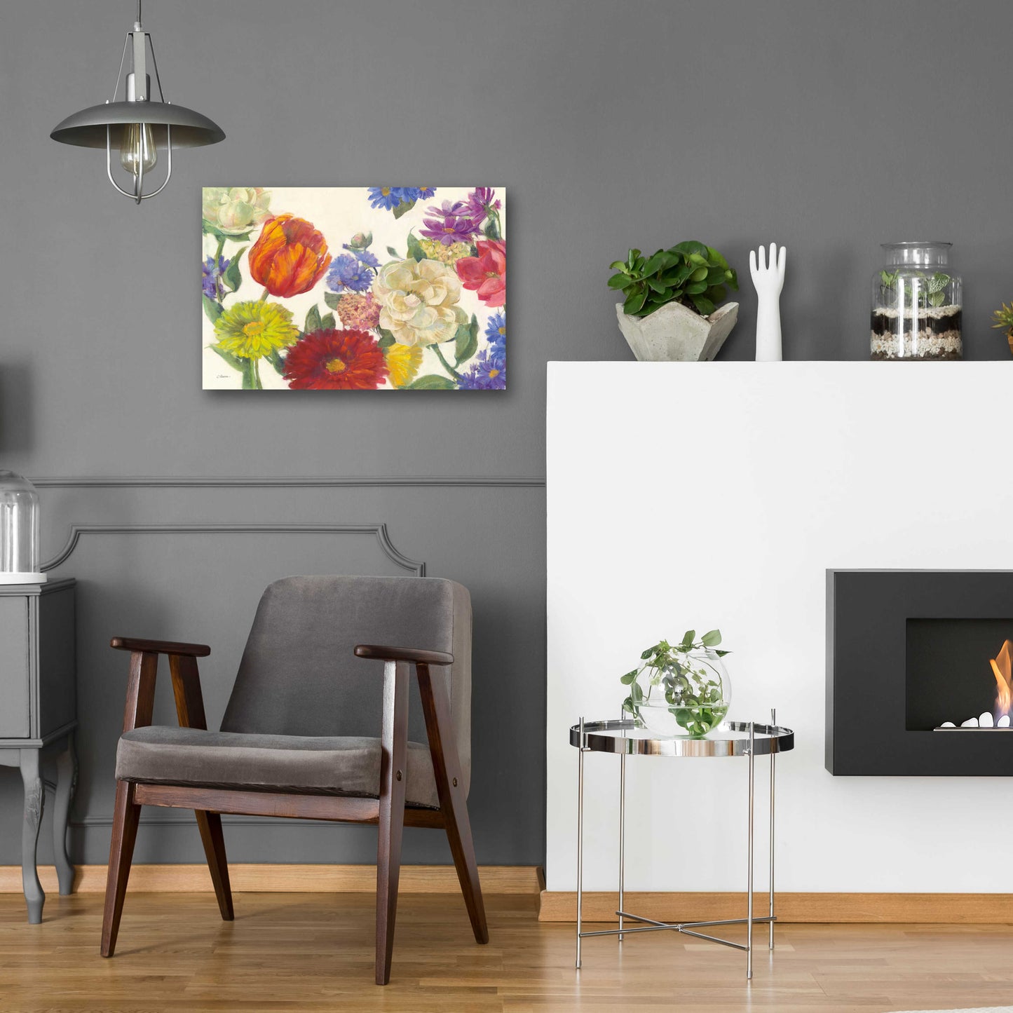 Epic Art 'Colorful Flowers On White' by Carol Rowan, Acrylic Glass Wall Art,24x16