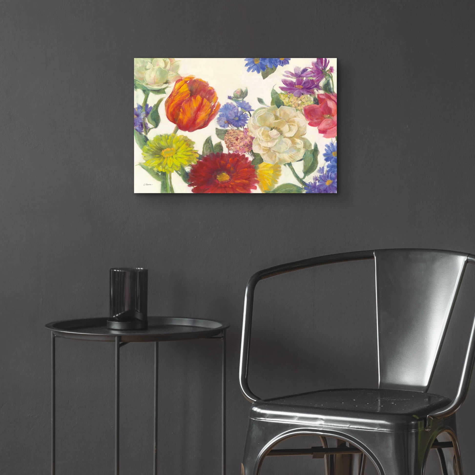 Epic Art 'Colorful Flowers On White' by Carol Rowan, Acrylic Glass Wall Art,24x16