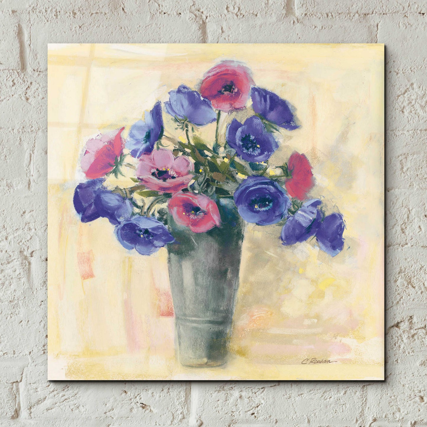 Epic Art 'Anemones I' by Carol Rowan, Acrylic Glass Wall Art,12x12