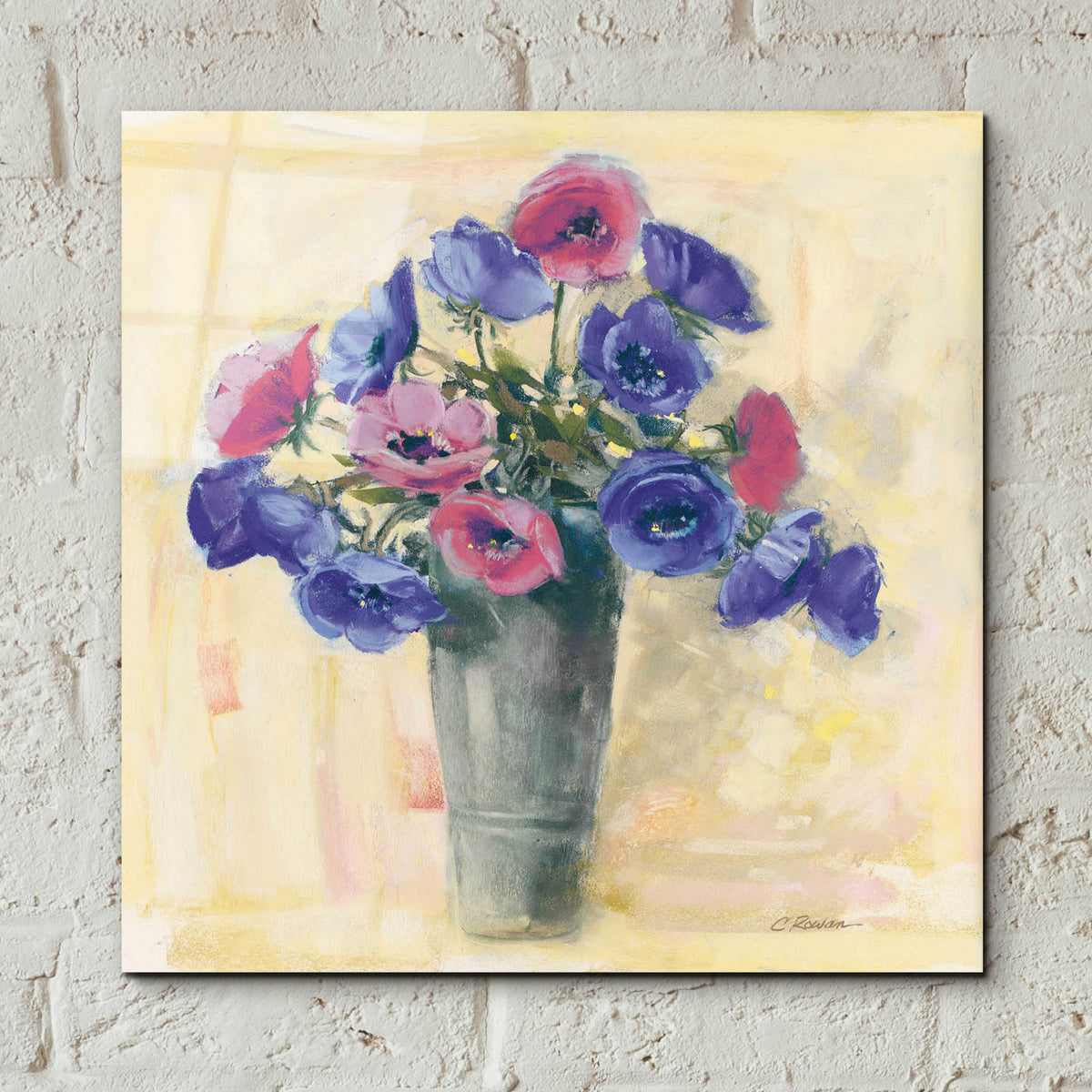 Anemones I by Carol Rowan - 12x12 acrylic wall art in a room