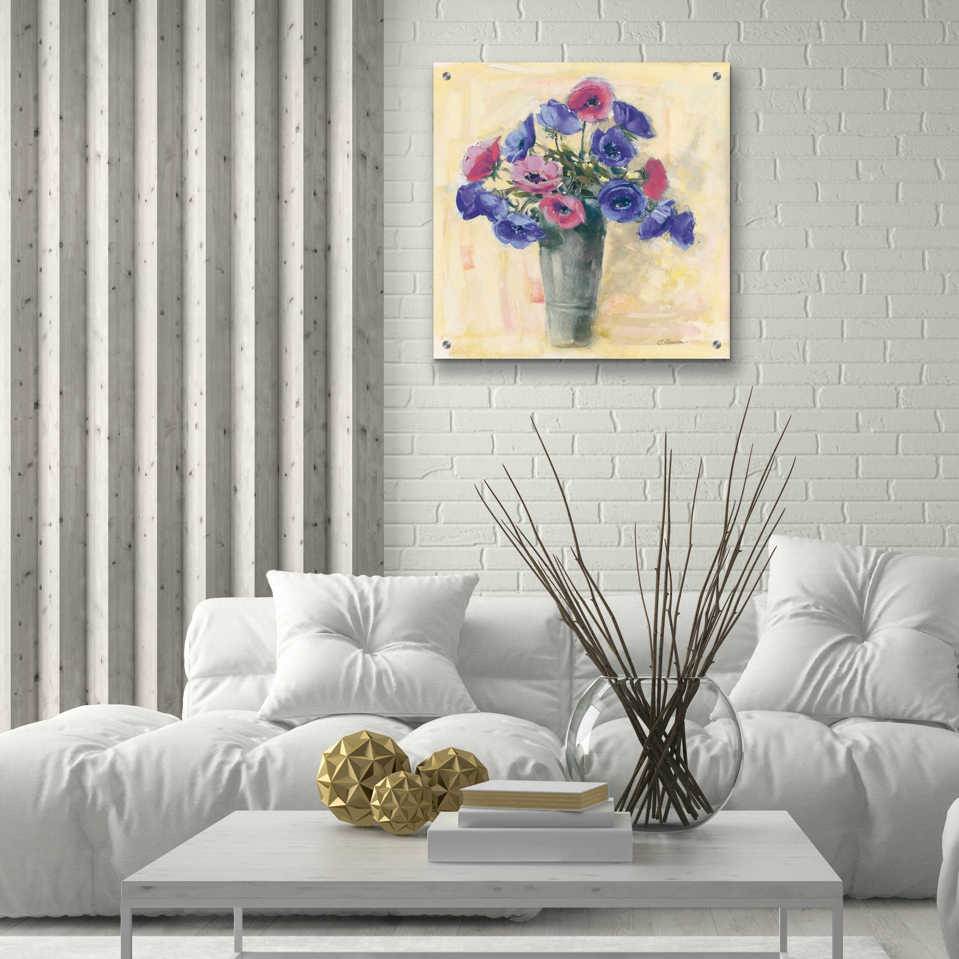 Epic Art 'Anemones I' by Carol Rowan, Acrylic Glass Wall Art,24x24